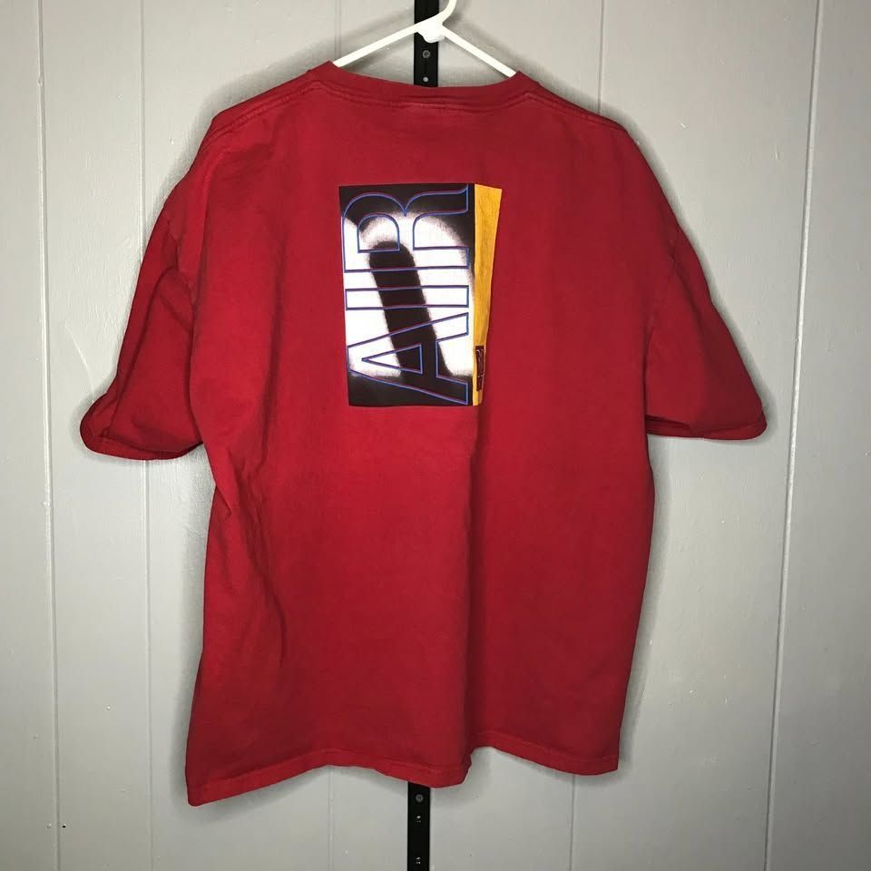 Nike × Vintage Vintage 90's Nike Air White Tag Red T shirt sz XL Size US XL / EU 56 / 4 - 1 Thumbnail
