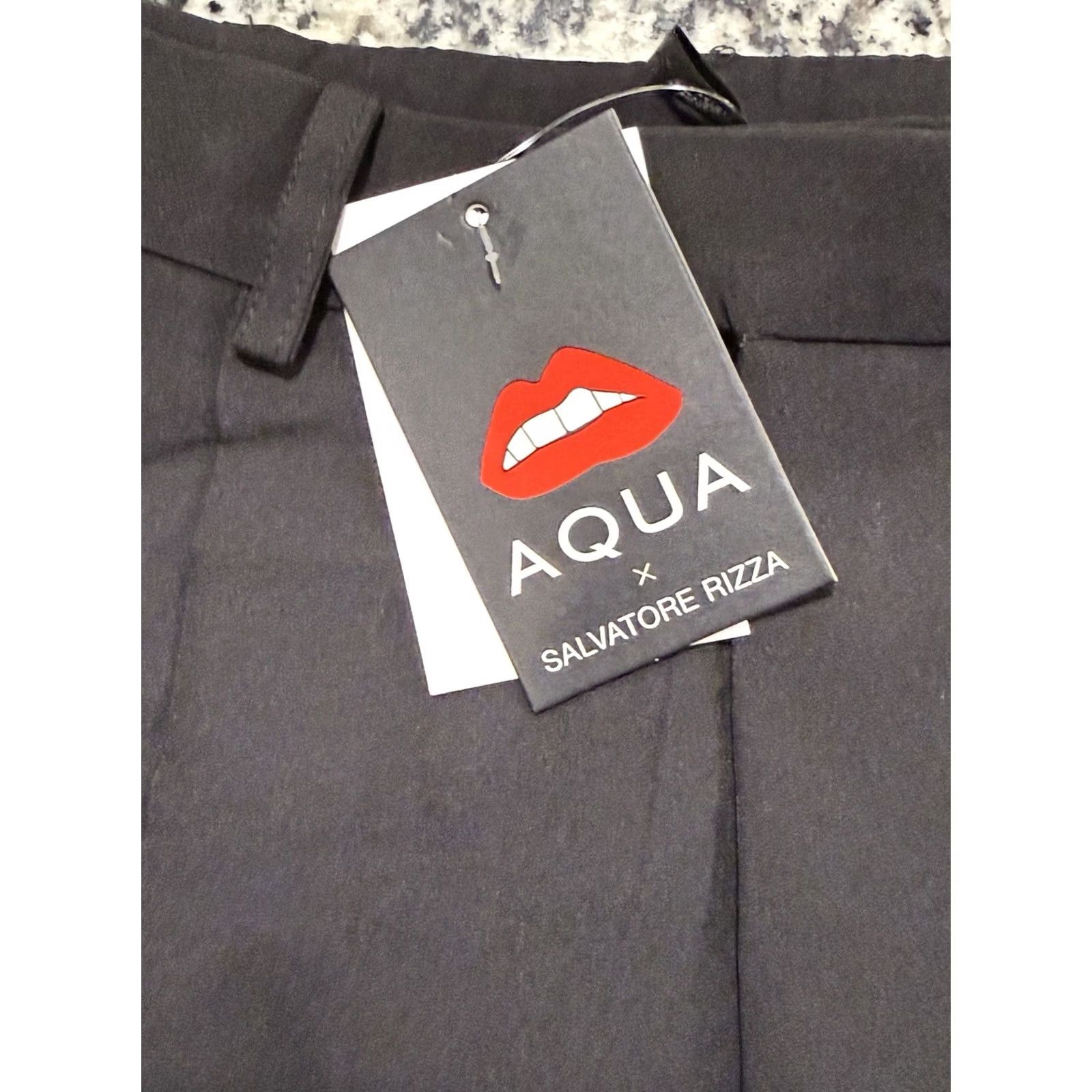 AQUA AQUA Salvatore Rizza Wide Leg Pants Black Size Small NWT 8 Womens Size 28" / US 6 / IT 42 - 5 Thumbnail
