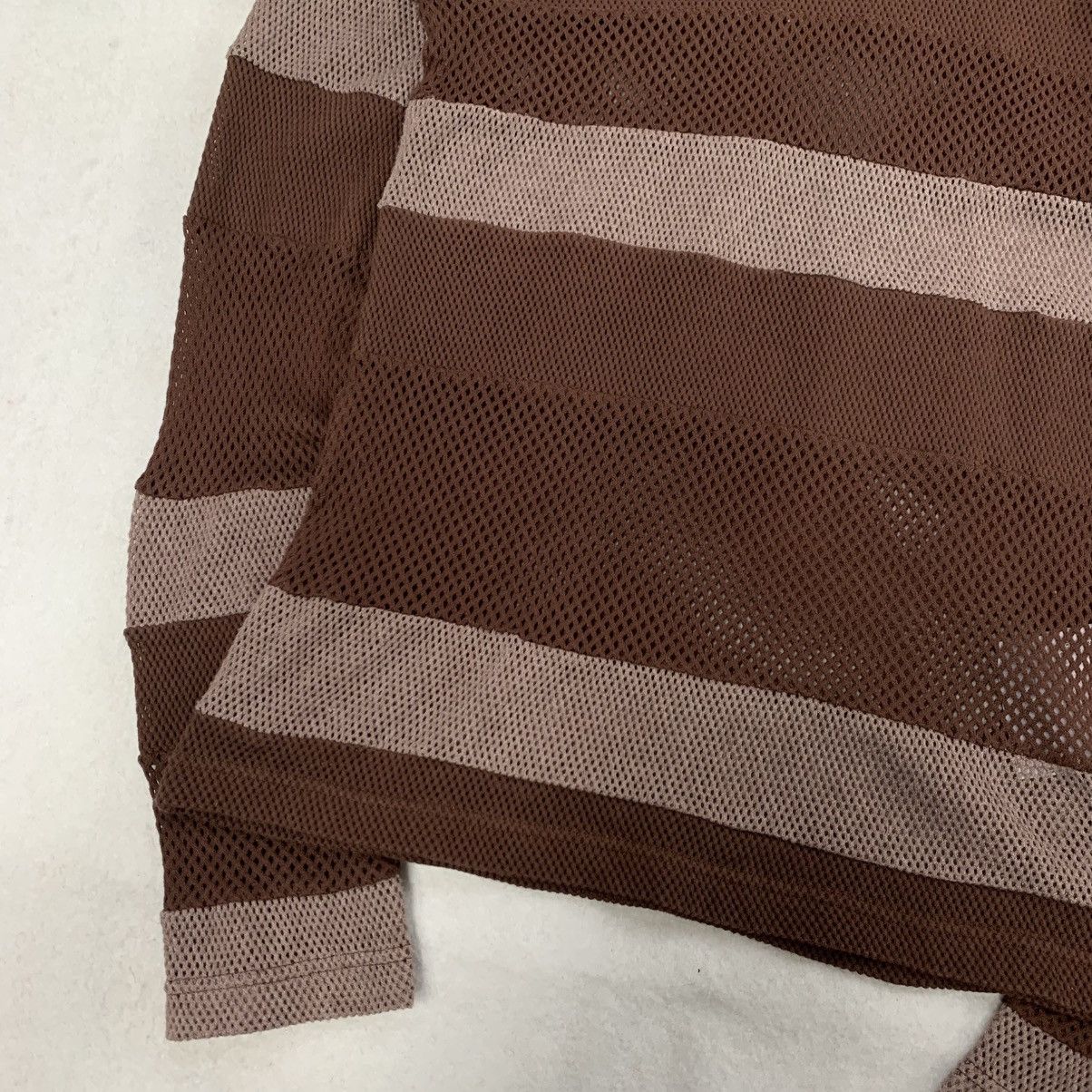 Comme Des Garcons Patchwork Mesh Striped Long Sleeve