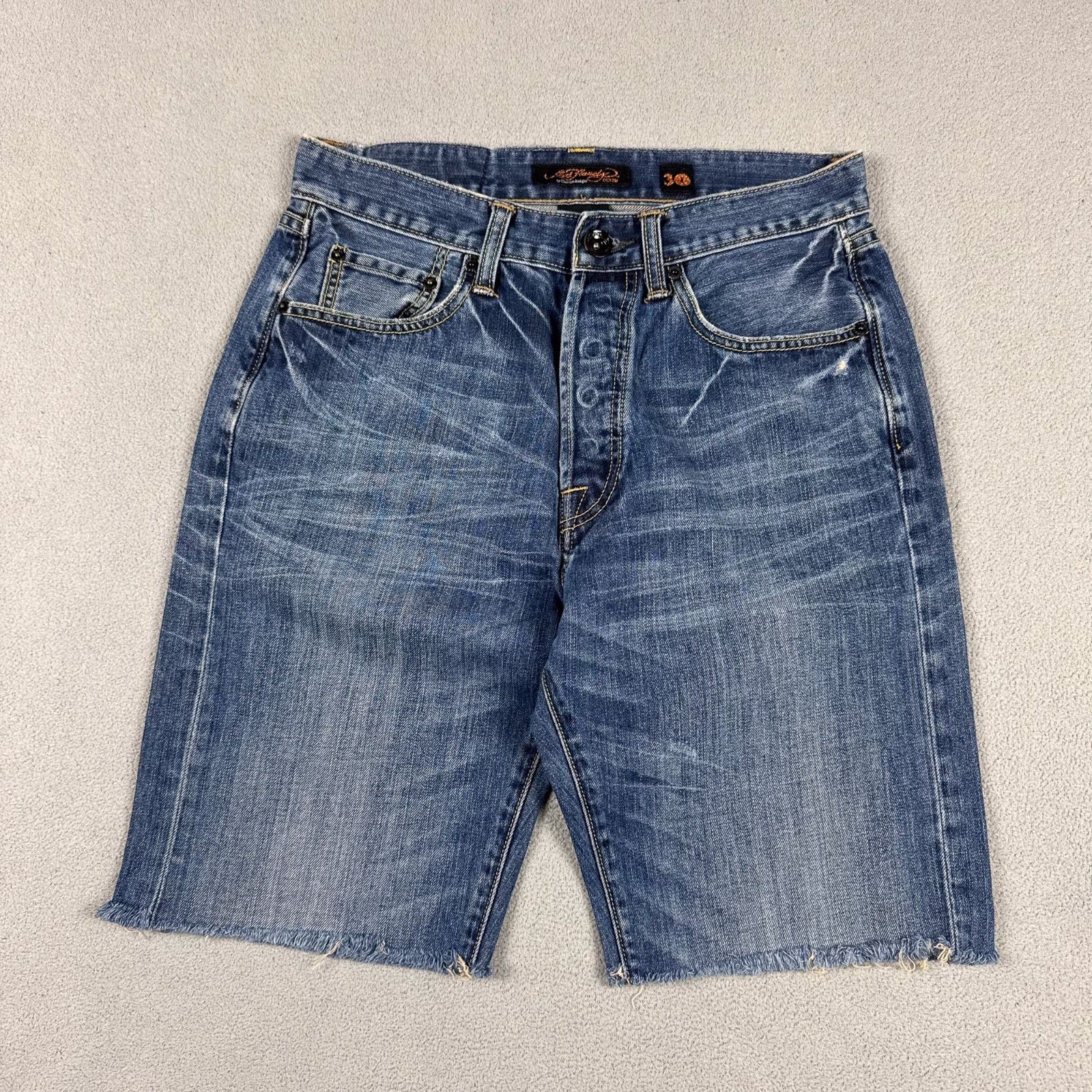 Ed Hardy Ed Hardy Vintage Denim Shorts 30 Blue Cut Off Raw Hem Y2K Size US 30 / EU 46 - 2 Thumbnail