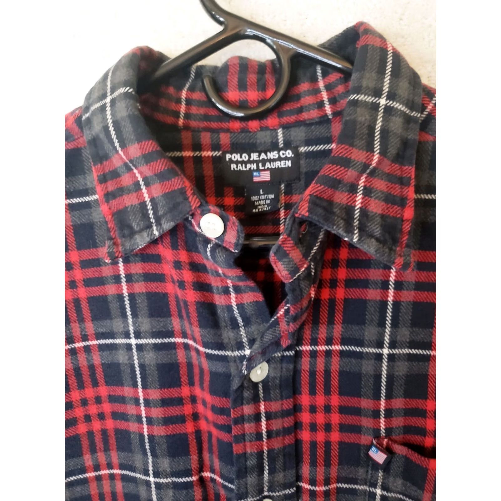 Polo Ralph Lauren Polo Ralph Lauren Jeans Co. Red Black Plaid Flannel Shirt Men's L Collared Button-Down Casual Workwear Size US L / EU 52-54 / 3 - 5 Thumbnail