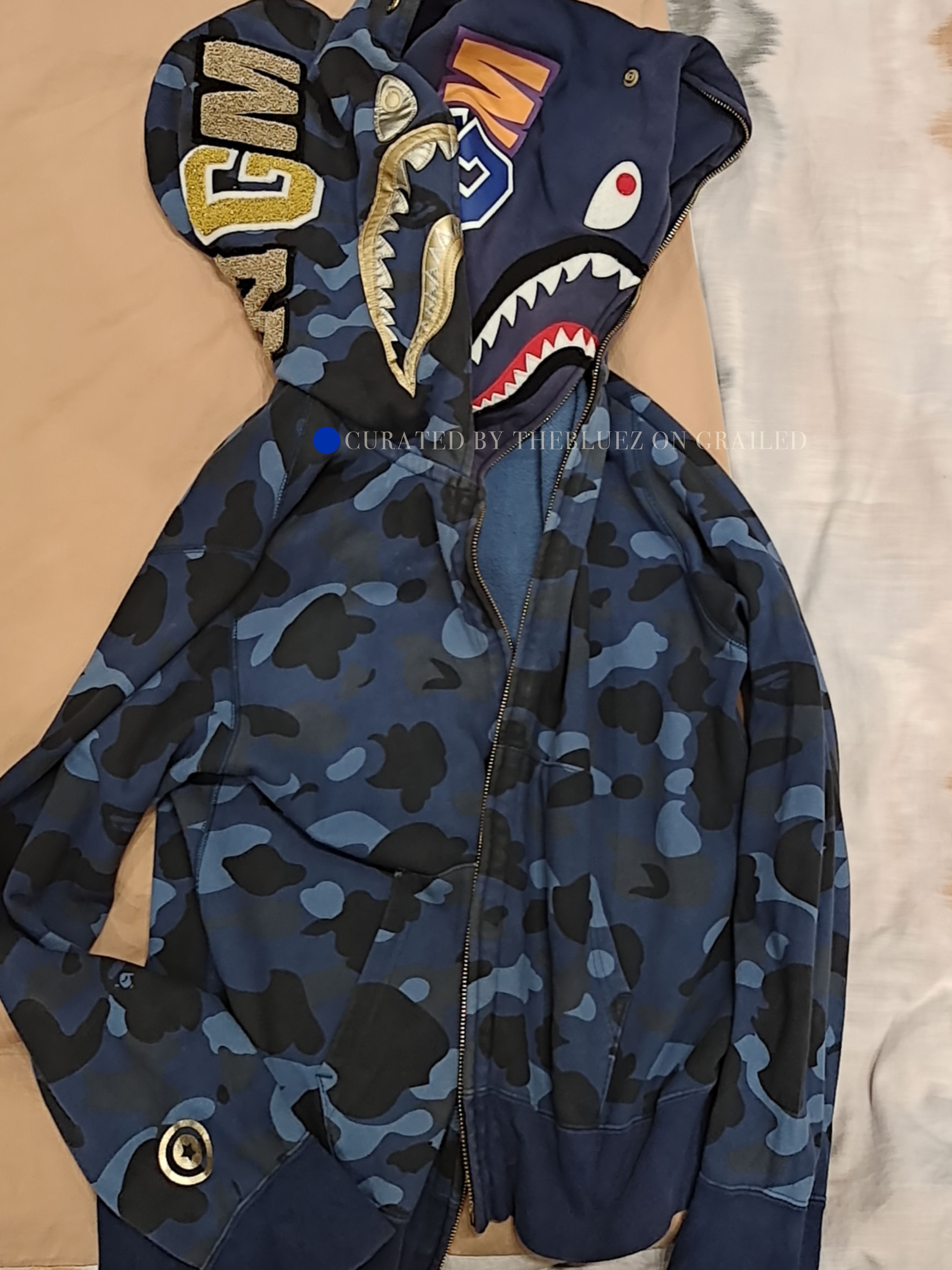 Bape Iconic Camo Shark Hoodie in Blue Size US M / EU 48-50 / 2 - 1 Thumbnail