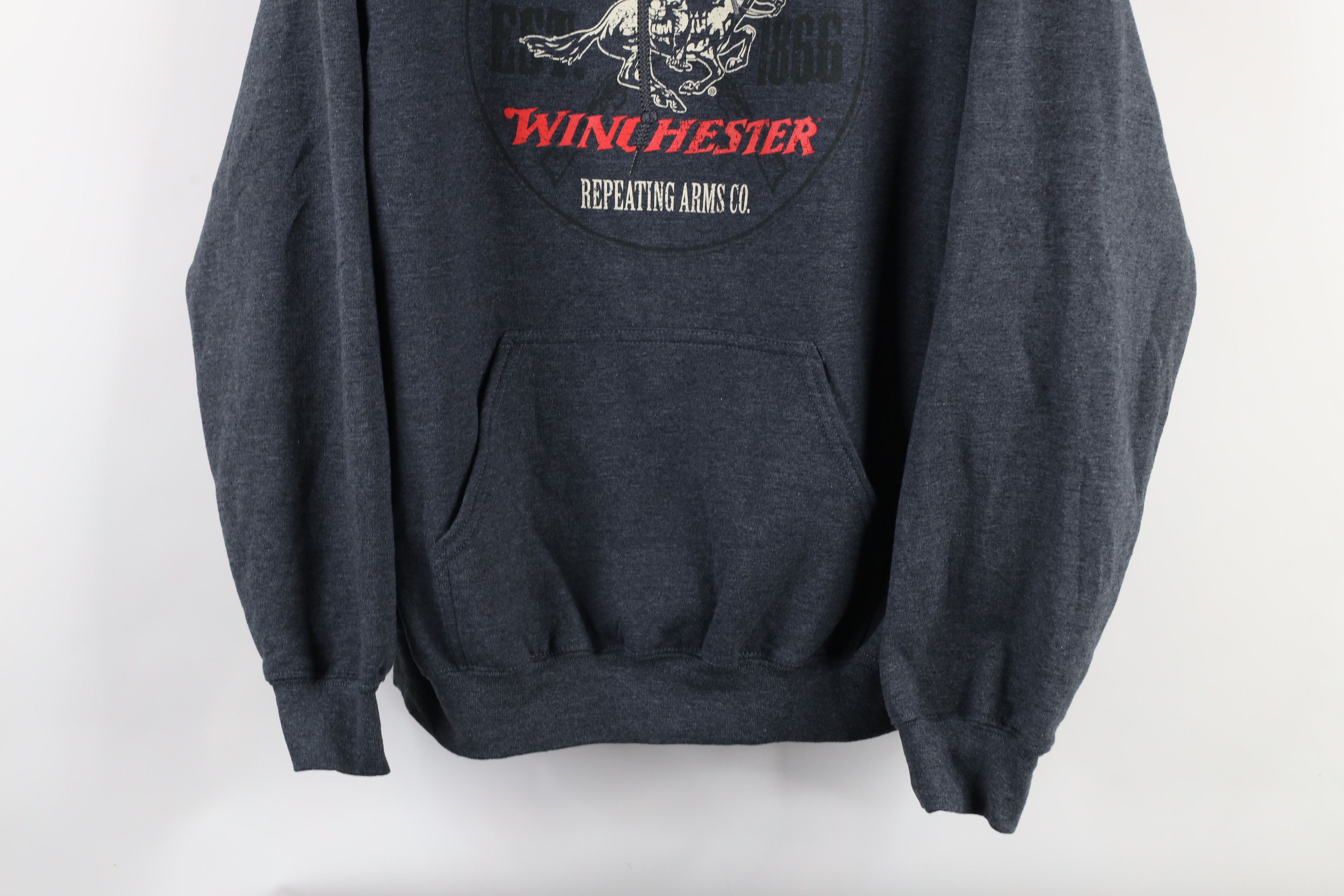 Vintage × Winchester Vintage Winchester Out Guns Hoodie Sweatshirt Heather Gray Size US M / EU 48-50 / 2 - 3 Thumbnail