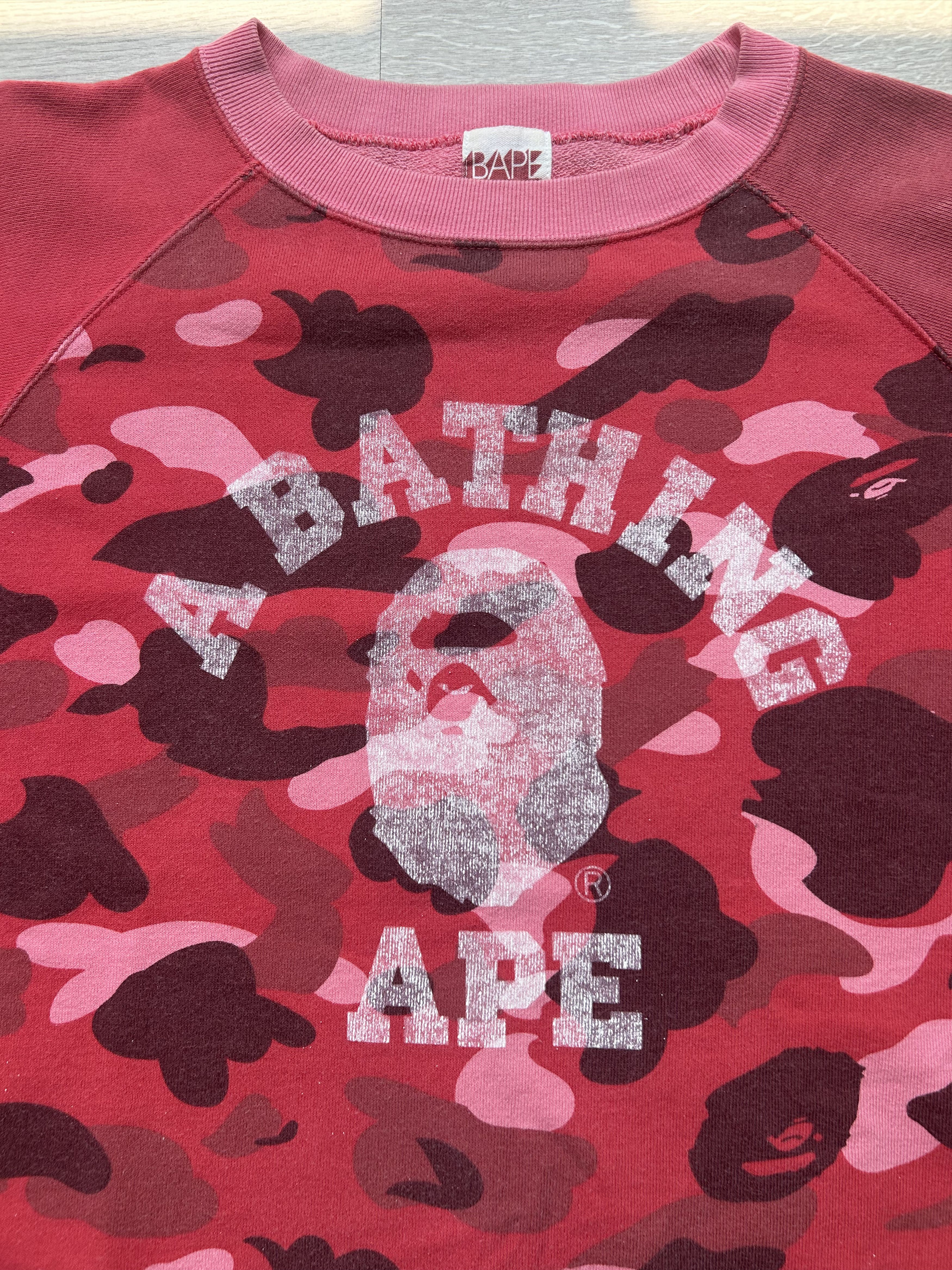 Bape Bape Crazy Red Camo College Tee [Size S Fit Like M]] Size US S / EU 44-46 / 1 - 2 Thumbnail