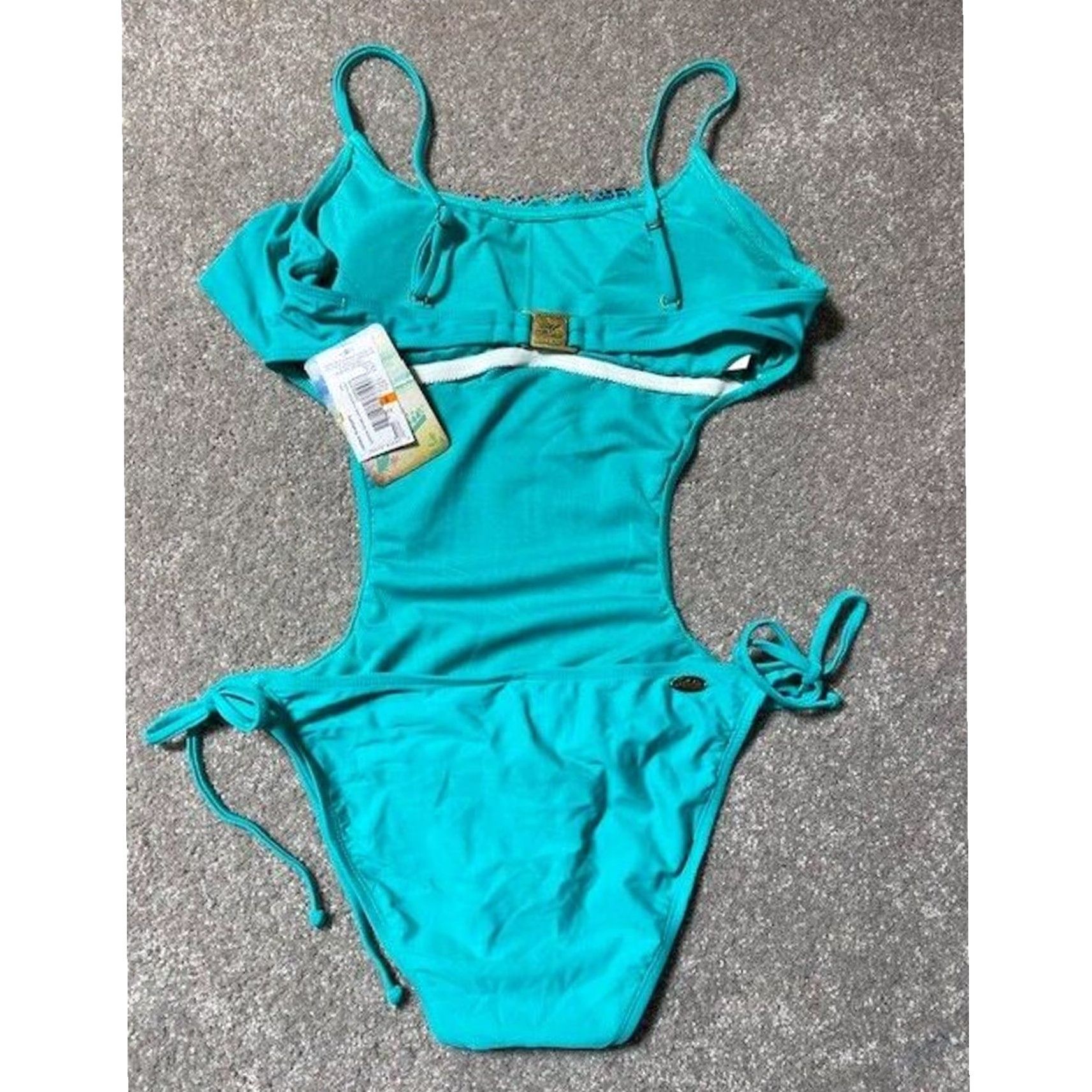 Vintage Hobie One Piece Swimsuit S Monokini Coastal Surfer Girl Festival Y2K Tropical Beach Women Size ONE SIZE - 2 Thumbnail