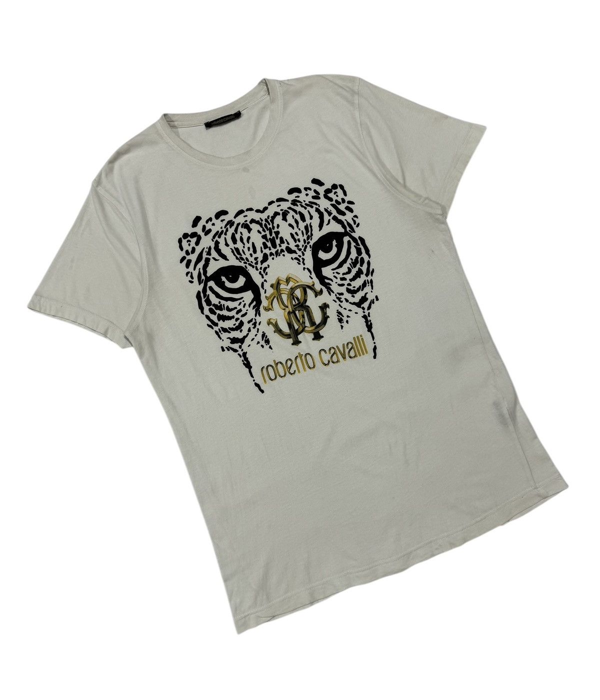 Roberto Cavalli Robertor Cavalli White Tiger Printed Tee Size US XL / EU 56 / 4 - 5 Thumbnail