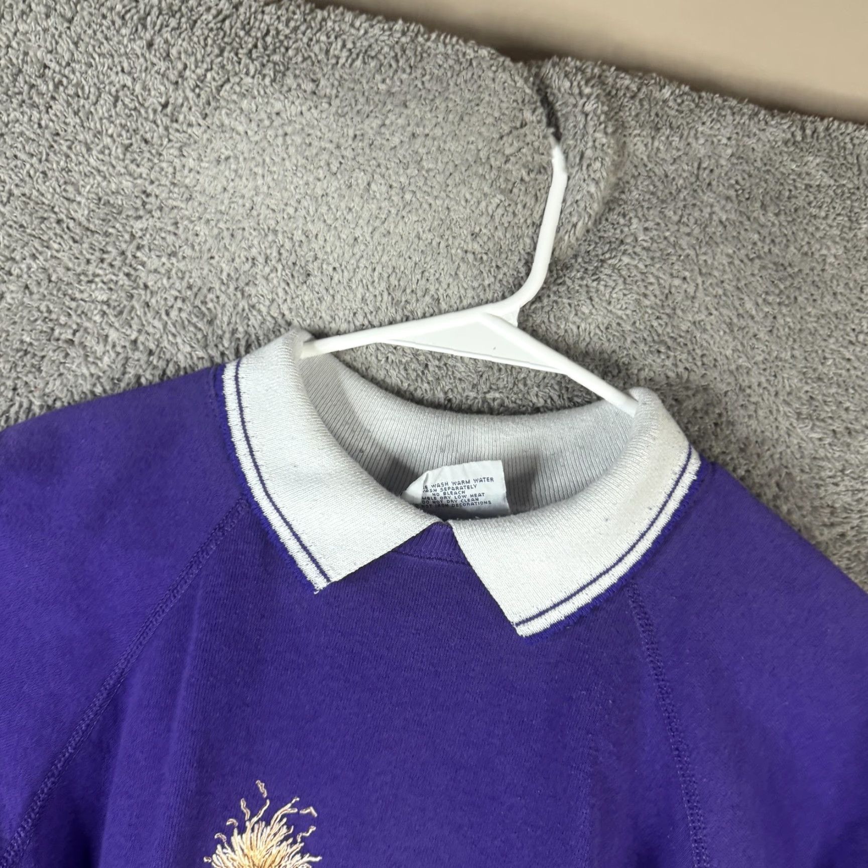 Vintage VINTAGE Morning Sun Womens Collared Fleece Shirt Purple Floral Bird Raglan Sleeve L Size L / US 10 / IT 46 - 7 Thumbnail