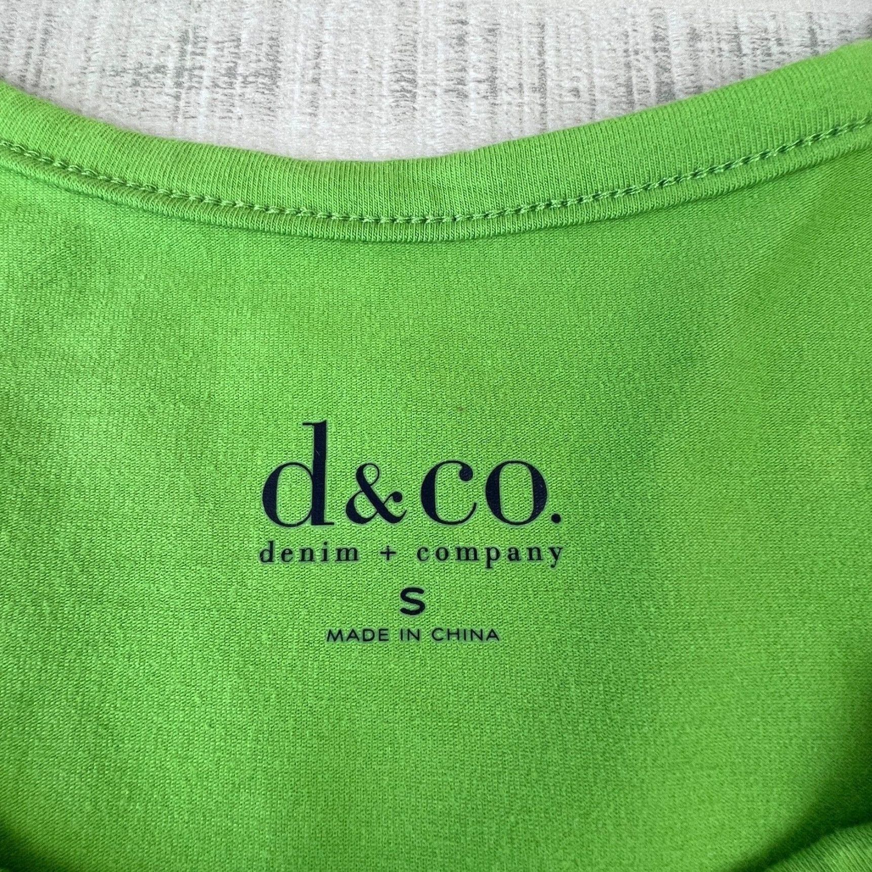 CO Denim + Company Womens Small Green Ruffle Neck 3/4 Sleeve Casual Knit Top Size S / US 4 / IT 40 - 3 Thumbnail