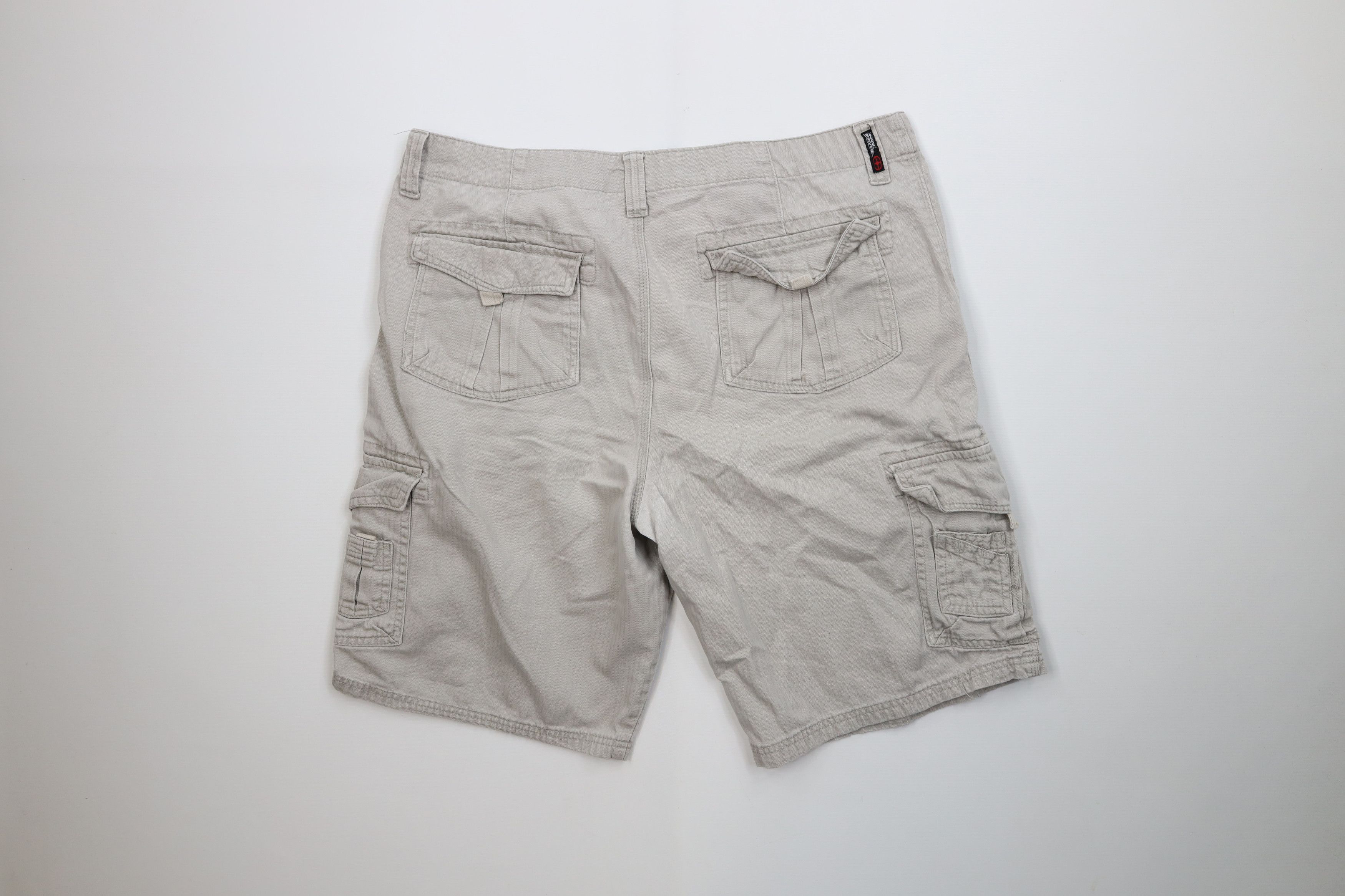 No Fear Vintage 90s Y2K No Fear Herringbone Baggy Cargo Shorts Gray Size US 38 / EU 54 - 10 Thumbnail