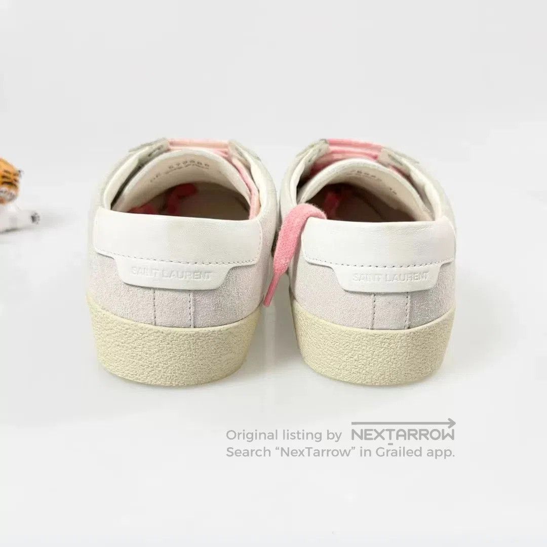 Yves Saint Laurent YSL Pastel Pink Suede Side Logo Sneakers. Size US 7 / IT 37 - 4 Thumbnail