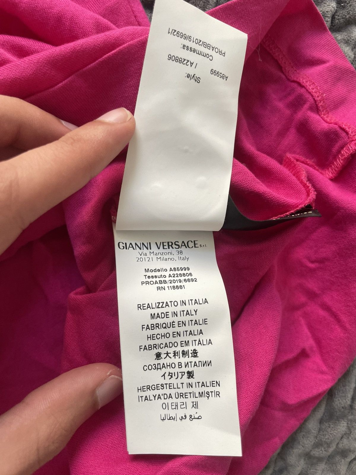 Versace Pink Versace Rug Tee size small Size US S / EU 44-46 / 1 - 5 Thumbnail