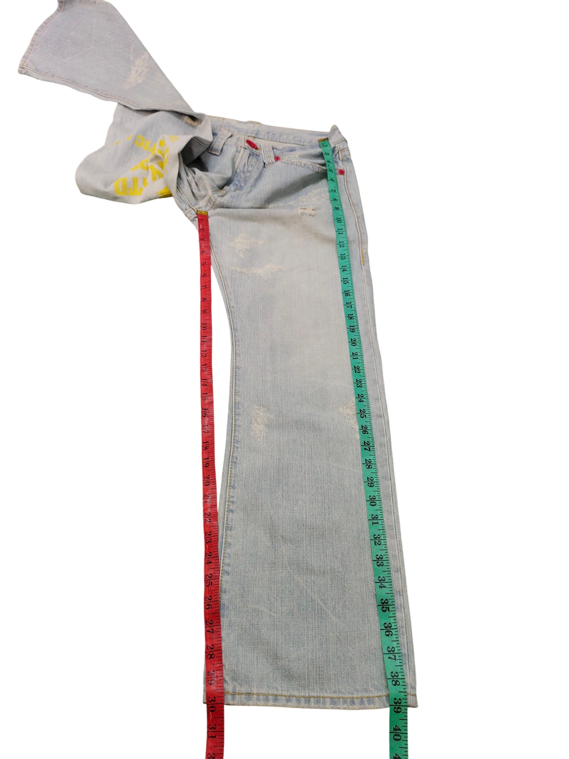Hysteric Glamour × Undercover Japanese Brand CL Printed Distress Faded Denim Jeans Size US 31 - 16 Thumbnail