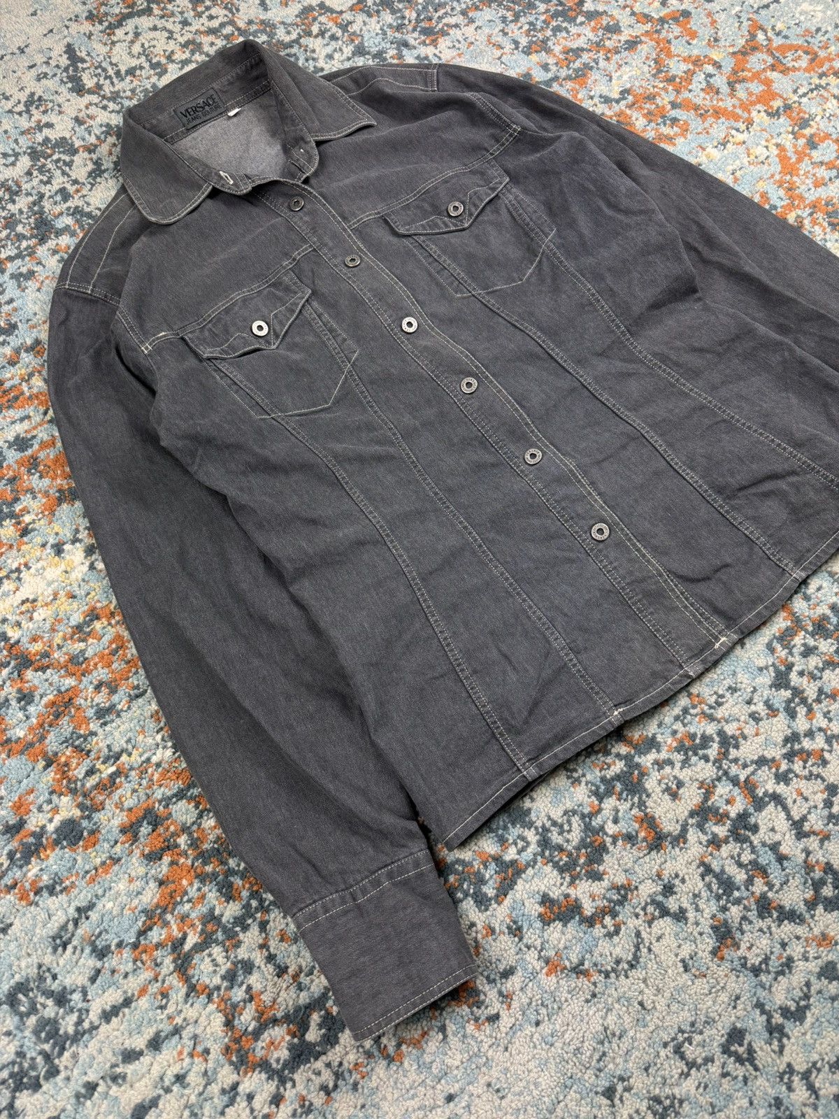 Versace Jeans Couture Vintage 90s Versace Jeans Couture denim cowboy shirt western Size M / US 6-8 / IT 42-44 - 3 Thumbnail