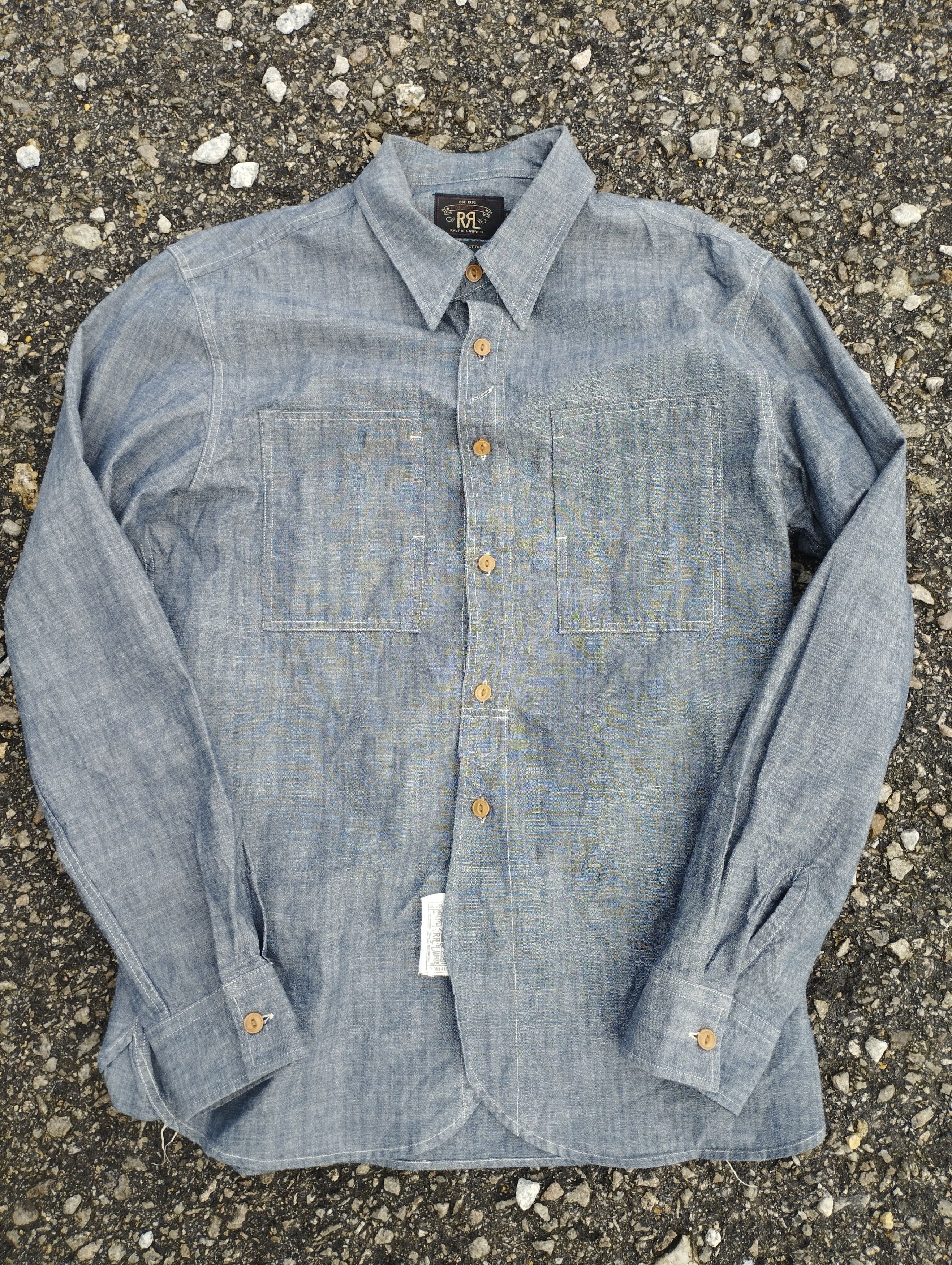 Japanese Brand × Polo Ralph Lauren × Vintage Double RL Polo Ralph chambray Size US L / EU 52-54 / 3 - 1 Thumbnail