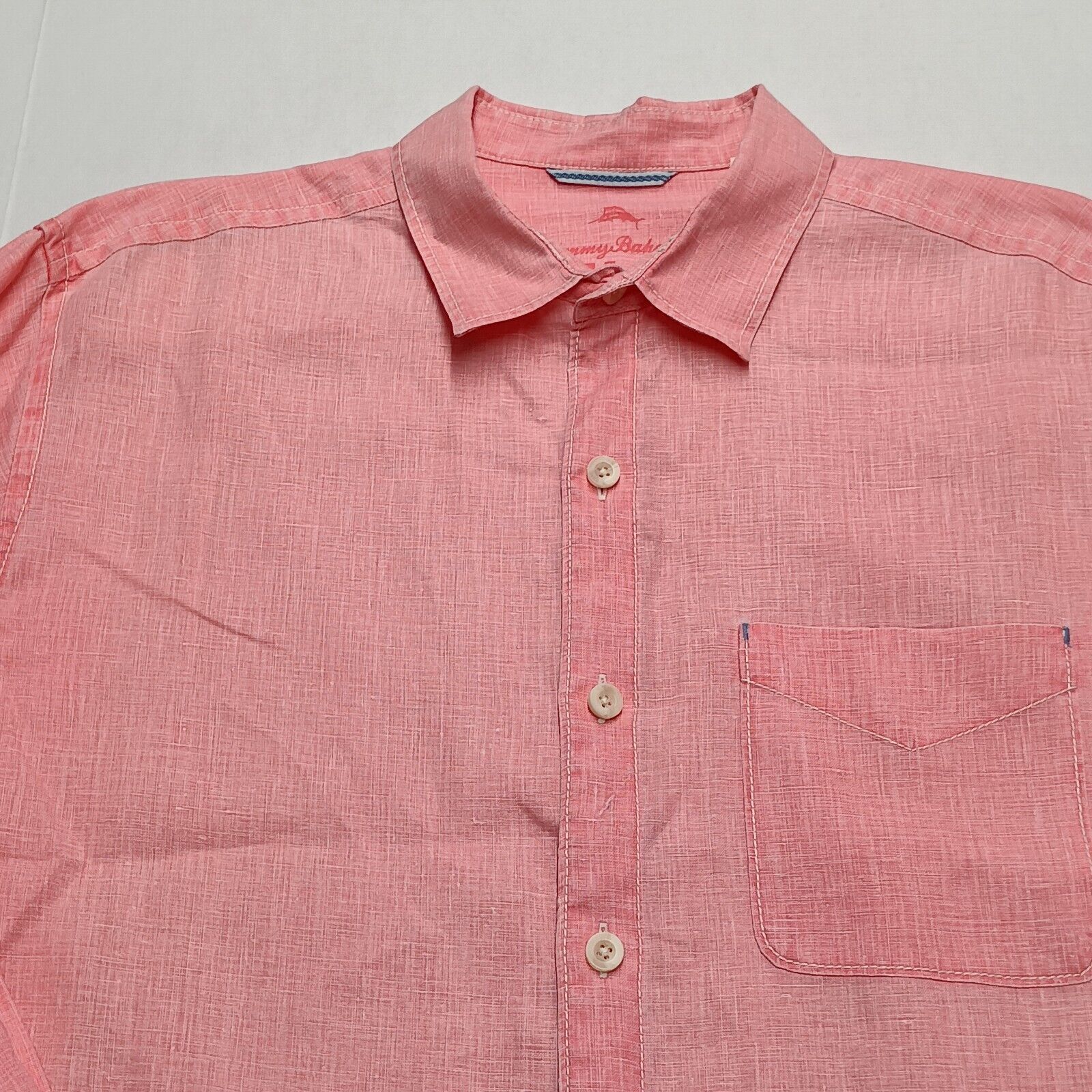 Tommy Bahama Tommy Bahama 100% Linen Shirt Men's LT Pink Button Up Size US L / EU 52-54 / 3 - 3 Thumbnail