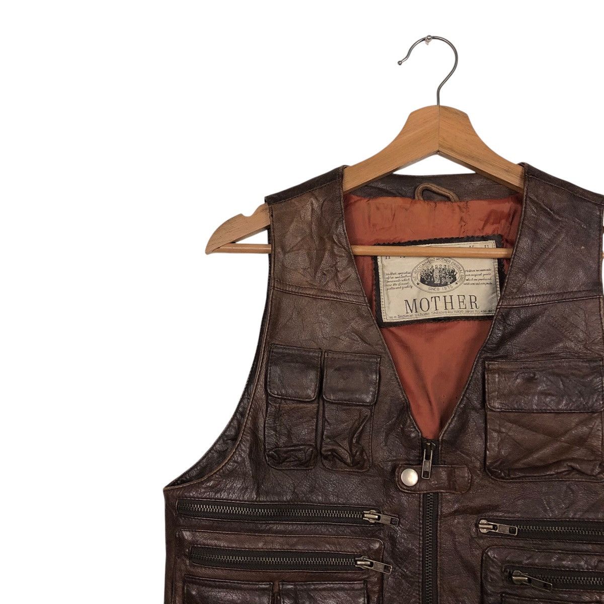 Japanese Brand × Vintage 📌Vintage Leather Vest Utility Harajaku Mother Size US M / EU 48-50 / 2 - 8 Thumbnail