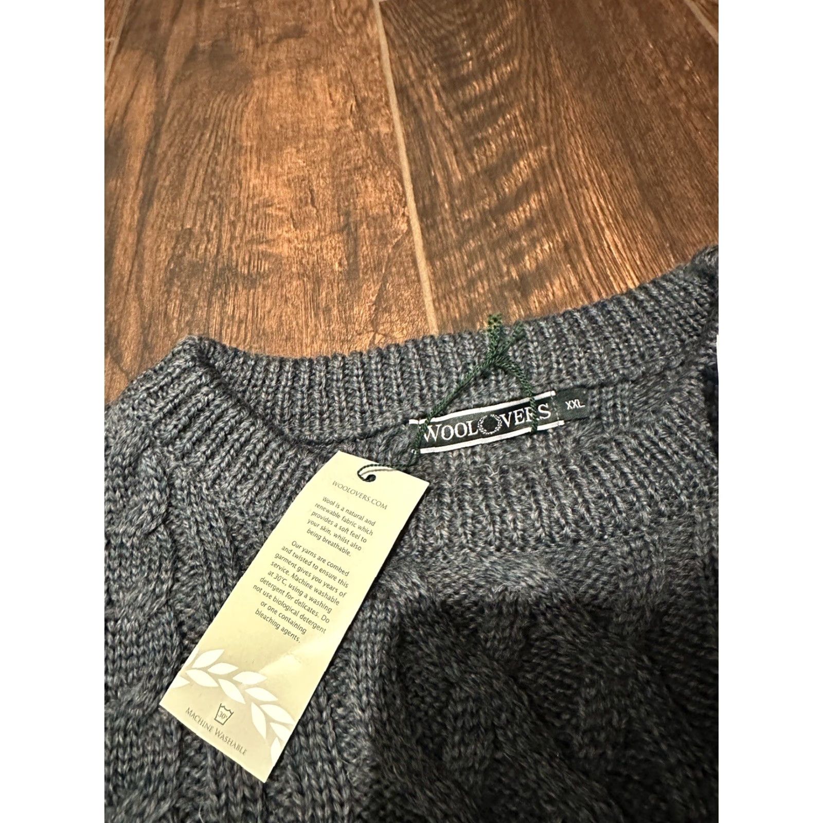 Vintage Woolovers Jumper Knit Pullover Cable Knit Aran 2XL Mens Green Wool NWT Size US XXL / EU 58 / 5 - 7 Thumbnail