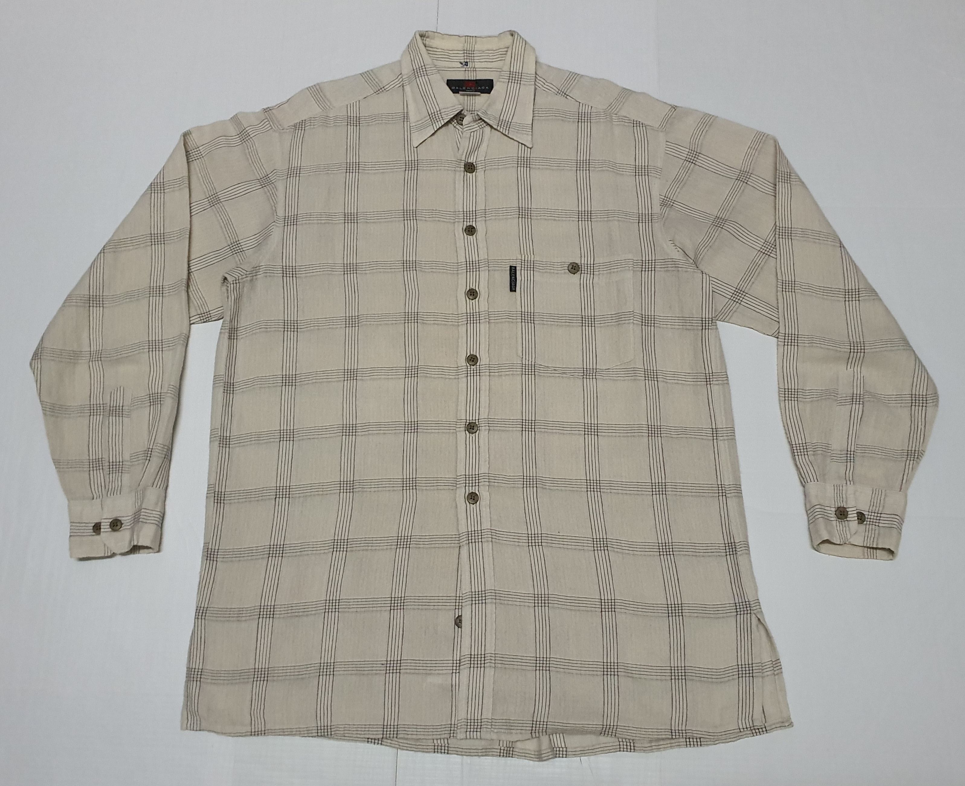 Balenciaga BALENCIAGA Single Pocket Long Sleeve Button Up Shirt. Size US M / EU 48-50 / 2 - 10 Thumbnail