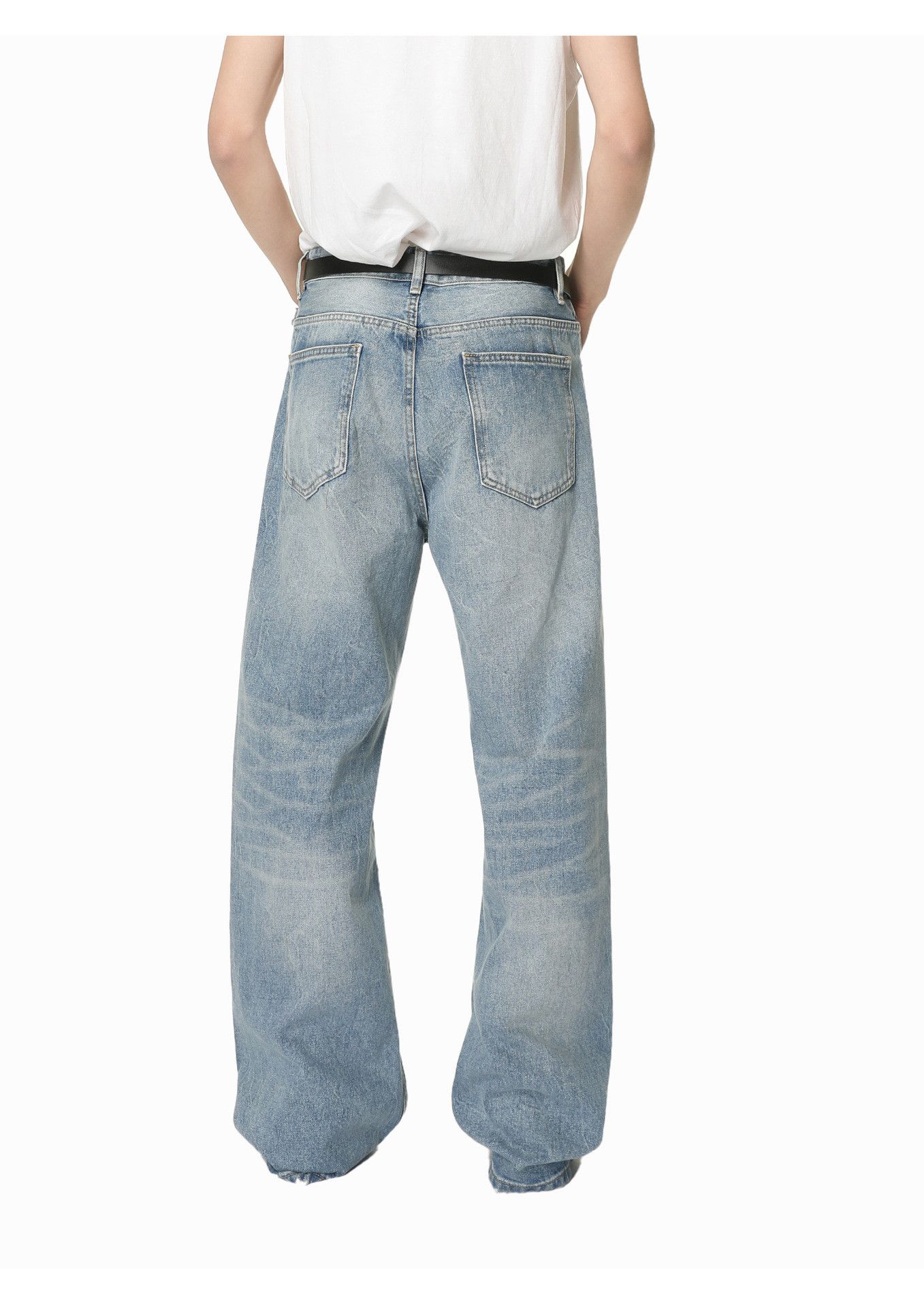 Vintage Japanese retro washed straight loose vibe distressed jeans Size US 32 / EU 48 - 5 Thumbnail