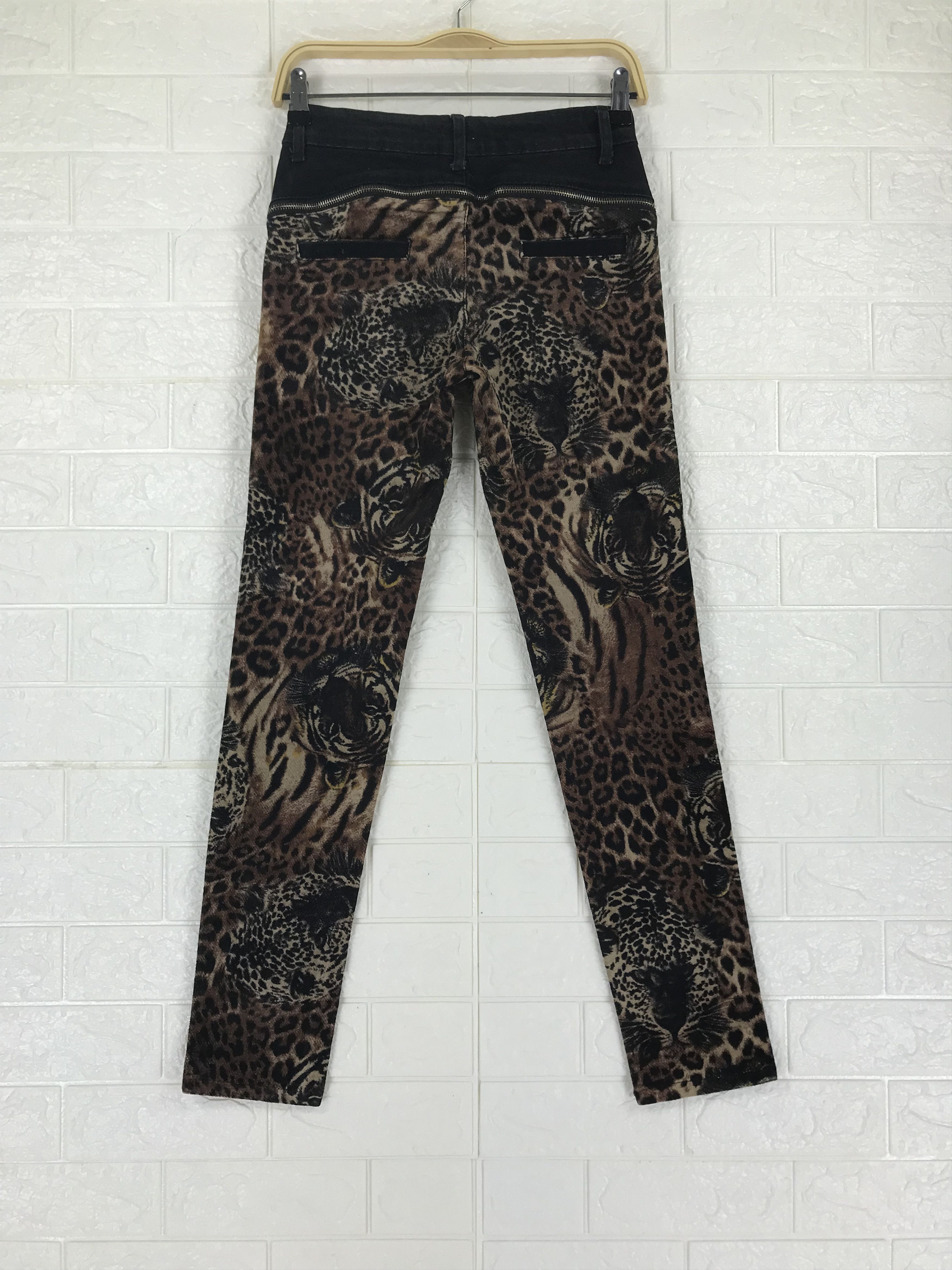Japanese Brand Japanese Tiger & Leopard 3D Printed Velvet Skinny Pants Size 26" / US 2 / IT 38 - 5 Thumbnail