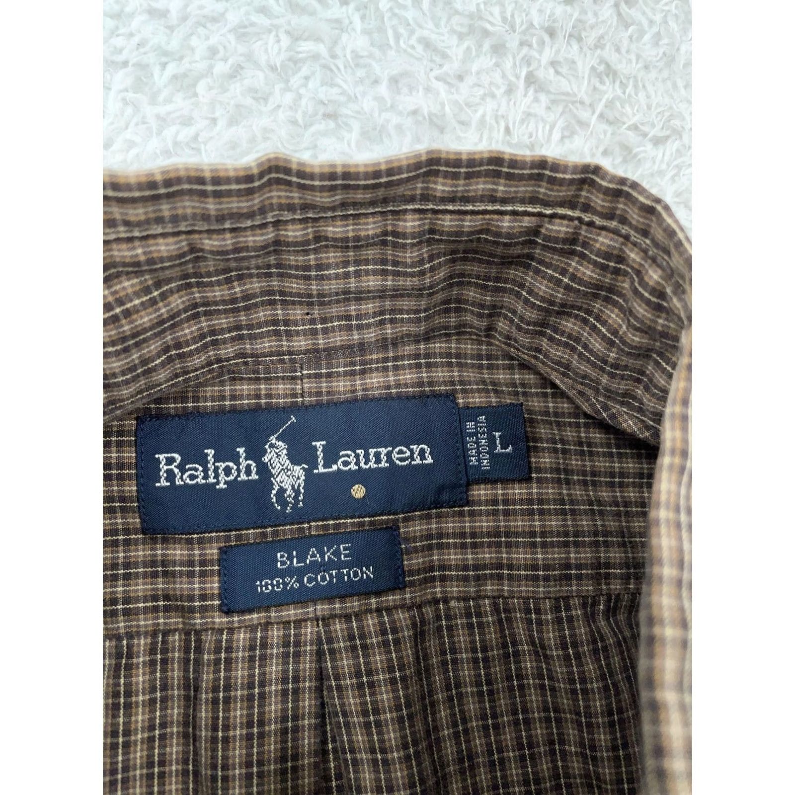 Ralph Lauren Ralph Lauren Shirt Mens Large Brown Plaid Blake Long Sleeve Button-Down Collared Shirt Size US L / EU 52-54 / 3 - 7 Thumbnail