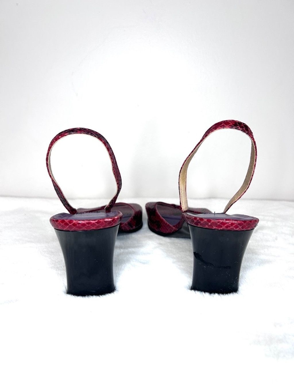Etienne Aigner Etienne Aigner genuine leather snake print Red sling heels 9 Size US 9 / IT 39 - 7 Thumbnail