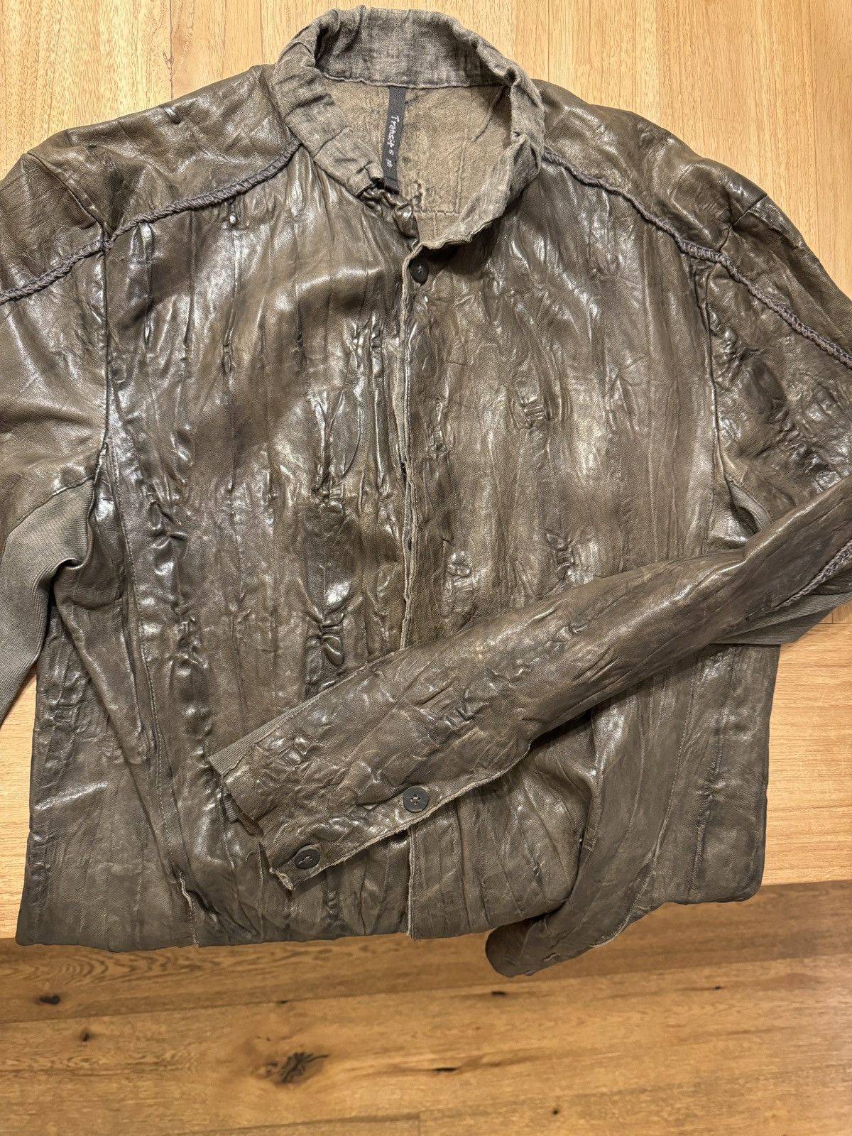 Transit Transit crinkled effect leather jacket Size US M / EU 48-50 / 2 - 5 Thumbnail