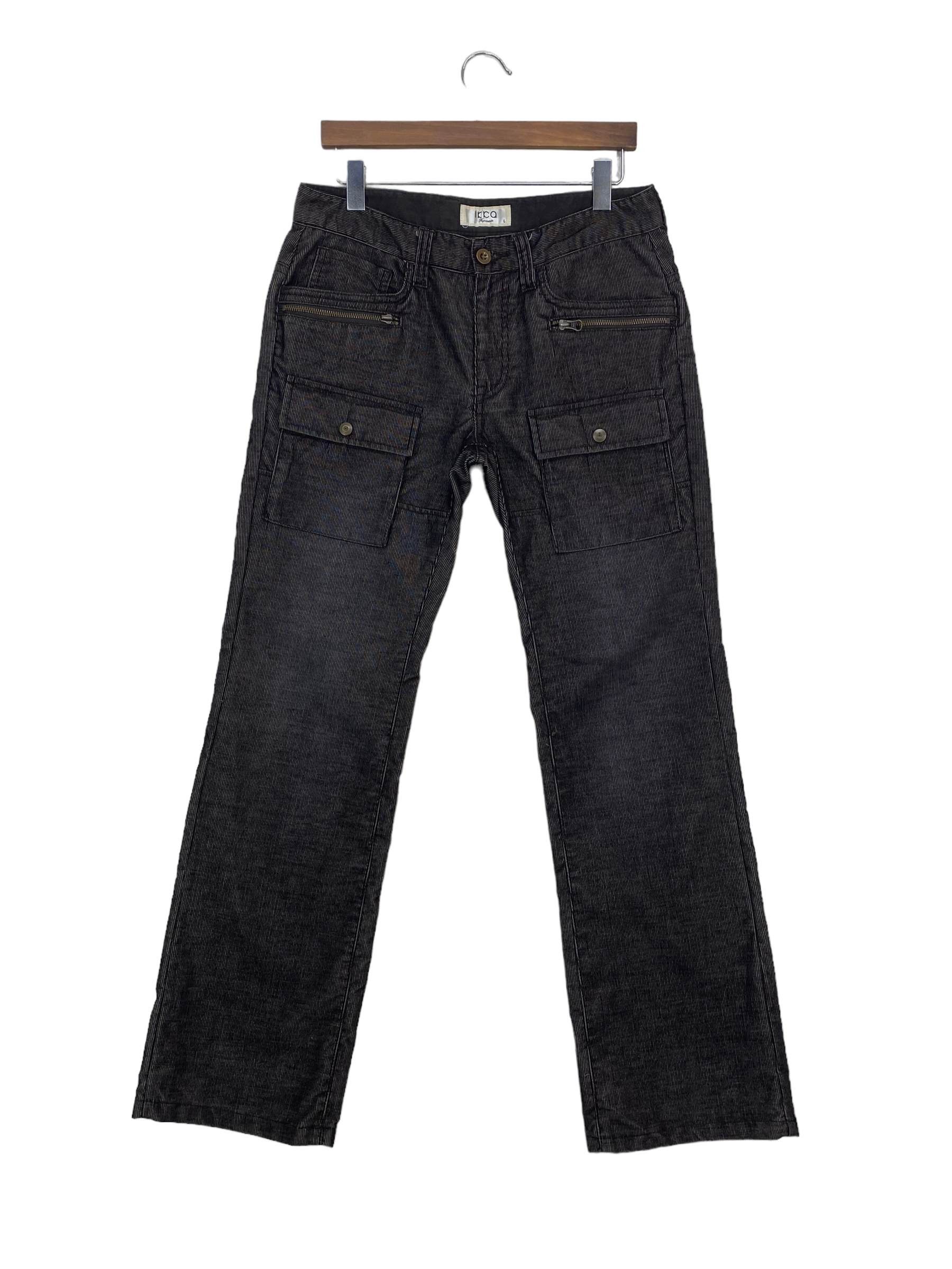 Japanese Brand Ikka Stripe Hickory Denim Japanese Multi Zipper Pants Size US 32 / EU 48 - 1 Thumbnail