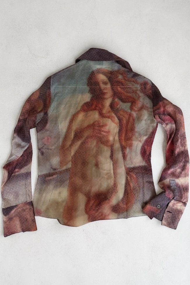 Dolce & Gabbana 2000s Dolce & Gabbana The Birth of Venus Pixel Silk Shirt Size S / US 4 / IT 40 - 1 Thumbnail