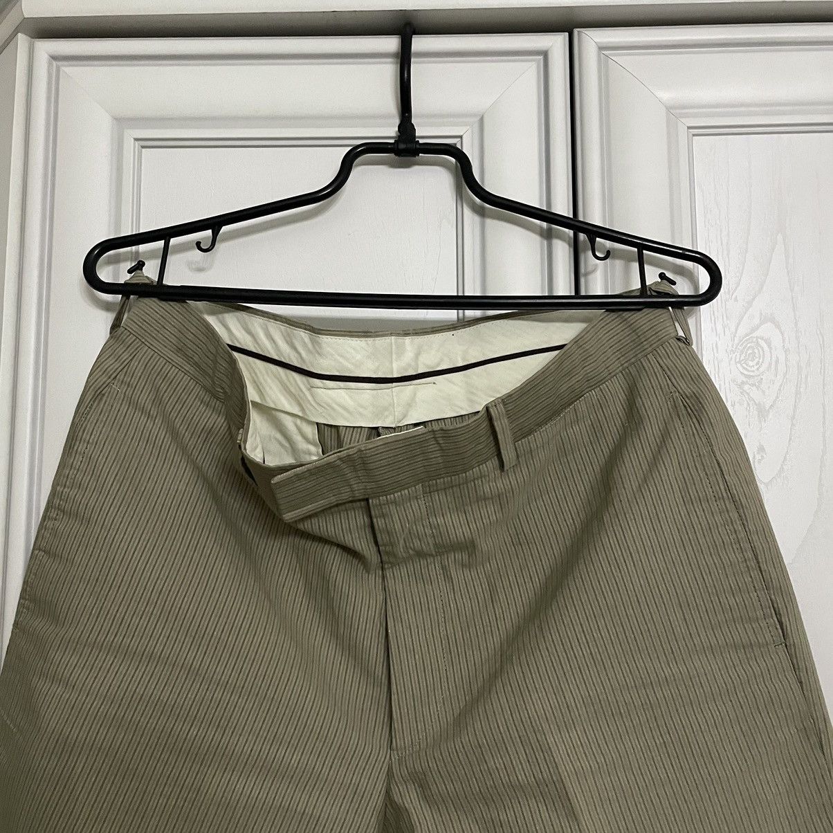Hermes Vintage Hermes Beige Striped Cotton-Linen Casual Pants Size US 33 - 4 Thumbnail