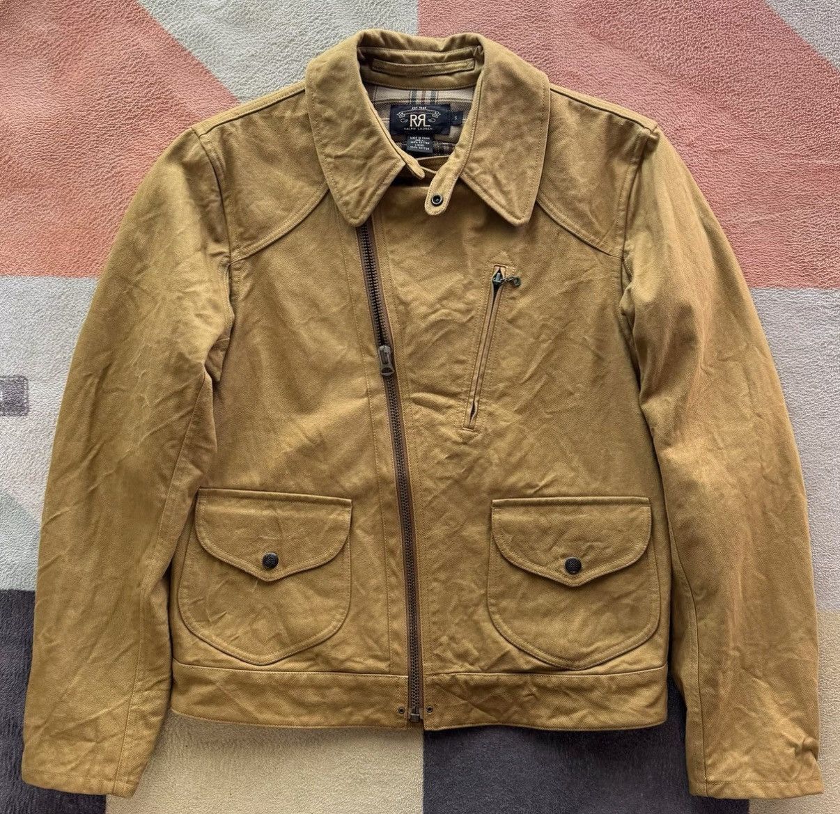 RRL Ralph Lauren RRL Ralph Lauren Double RL Asymmetrical Zip Moto Jacket K22 Size US S / EU 44-46 / 1 - 1 Thumbnail