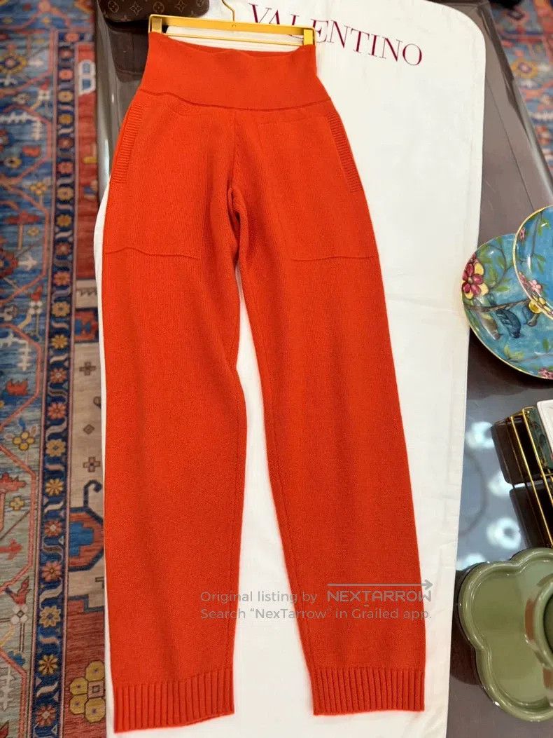 Hermes Hermes Classic Orange Wool and Cashmere High-waisted Pants Size 25" / US 0 / IT 36 - 1 Thumbnail