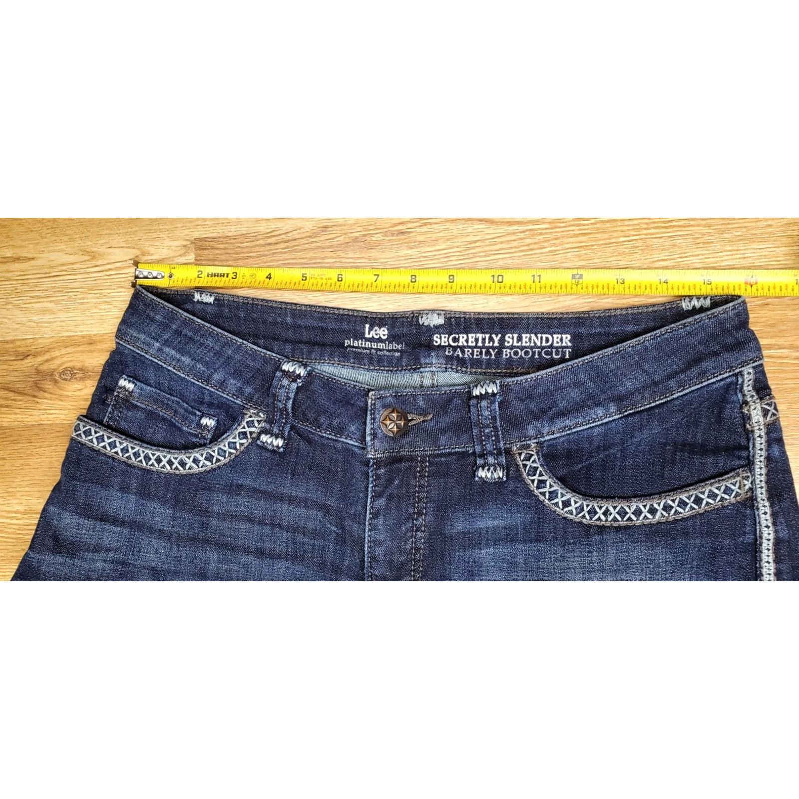 Lee Lee Platinum Label Jeans Women Sz 32 x 30 Denim Barely Bootcut Deep Slender Size 24" / US 00 / IT 34 - 4 Thumbnail