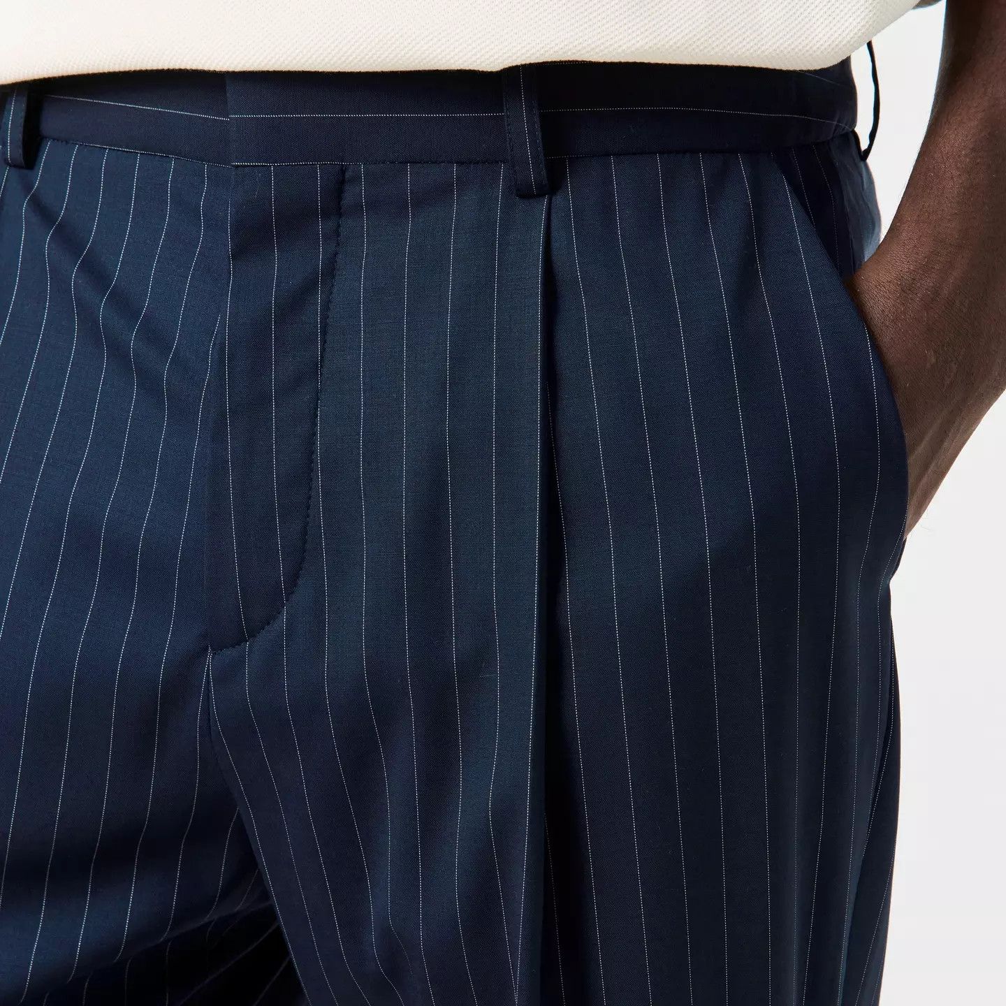Balmain o1g2r1mq0426 Tailored Fit Straight Leg Trousers in Blue Size US 32 / EU 48 - 5 Thumbnail