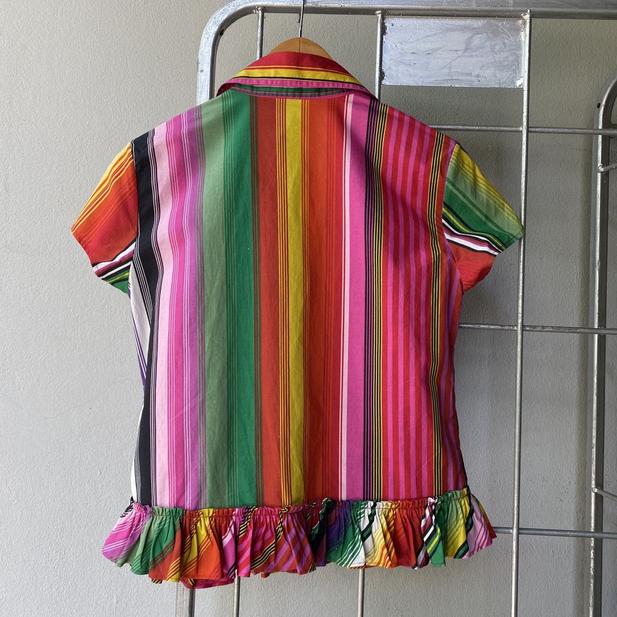 Etro ETRO Rainbow Stripe Ruffle Shirt Size S / US 4 / IT 40 - 7 Thumbnail