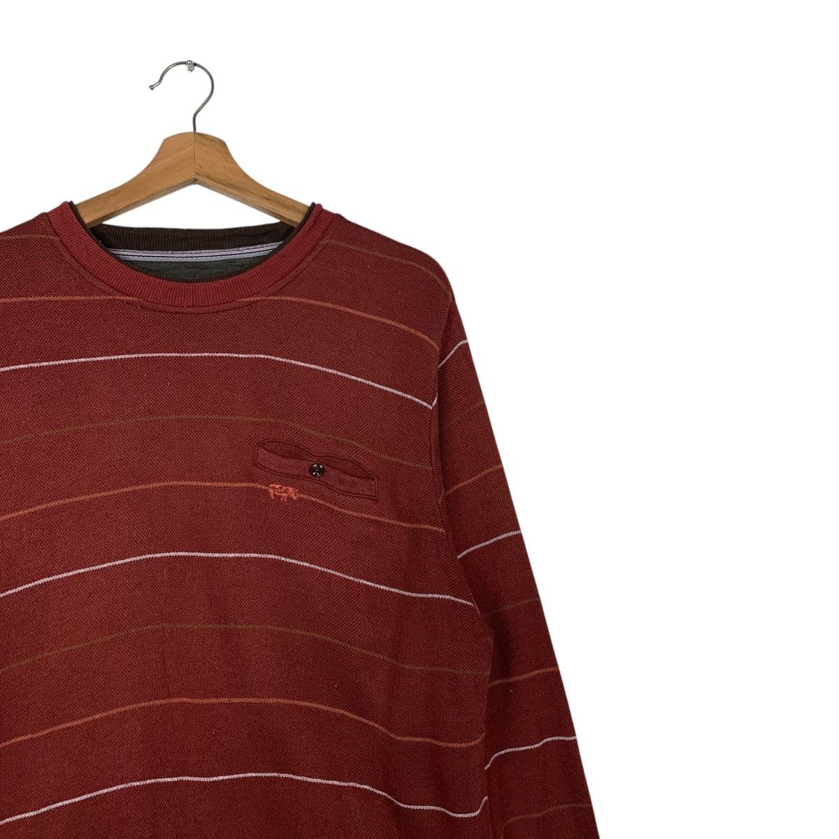 Kansai Yamamoto KANSAI YAMAMOTO Striped Single Pocket Sweatshirt #2397-C107 Size US L / EU 52-54 / 3 - 5 Thumbnail