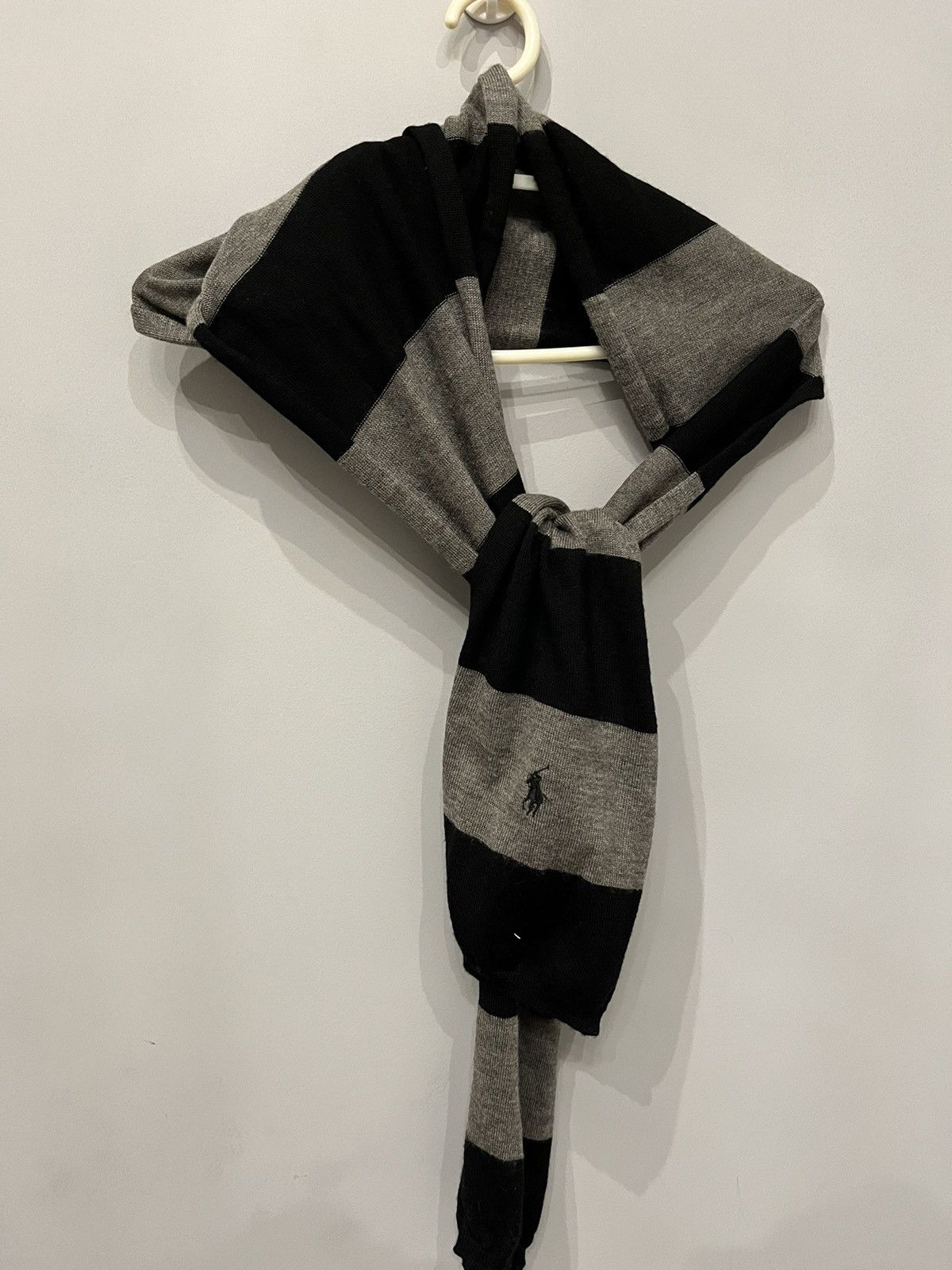Polo Ralph Lauren × Ralph Lauren Polo Ralph Lauren scarfs scarves merino wool gray black Size ONE SIZE - 1 Thumbnail