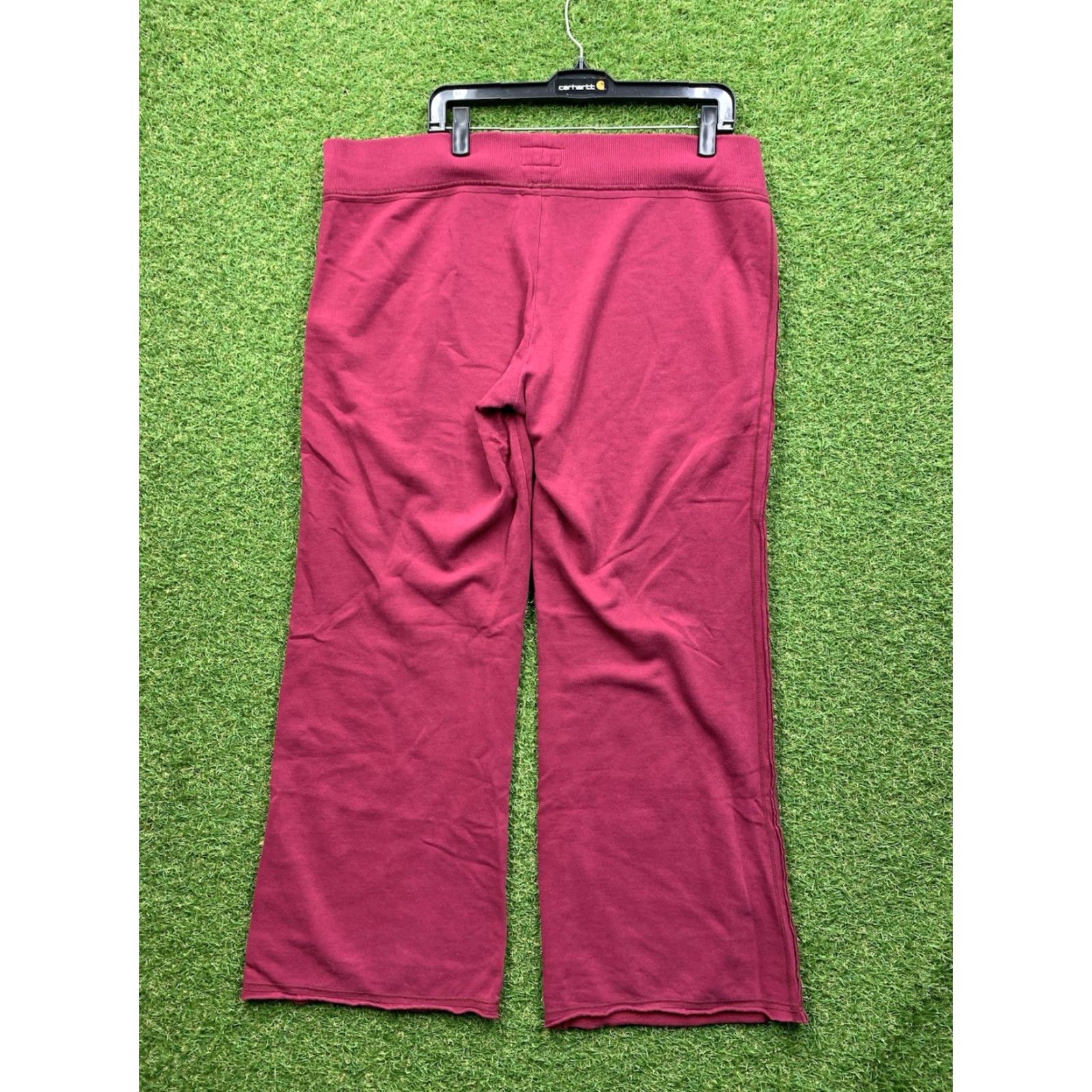 American Eagle Outfitters American Eagle Sweatpants Womens XL Red Logo Stretch Flare Casual Wide-Leg Size 40" / US 18 - 2 Thumbnail