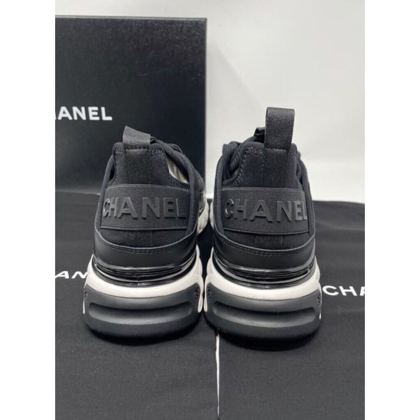 Chanel Chanel Velvet Calfskin & Mixed Fibers Sneaker Black 39.5 NIB Size US 8.5 / IT 38.5 - 3 Thumbnail
