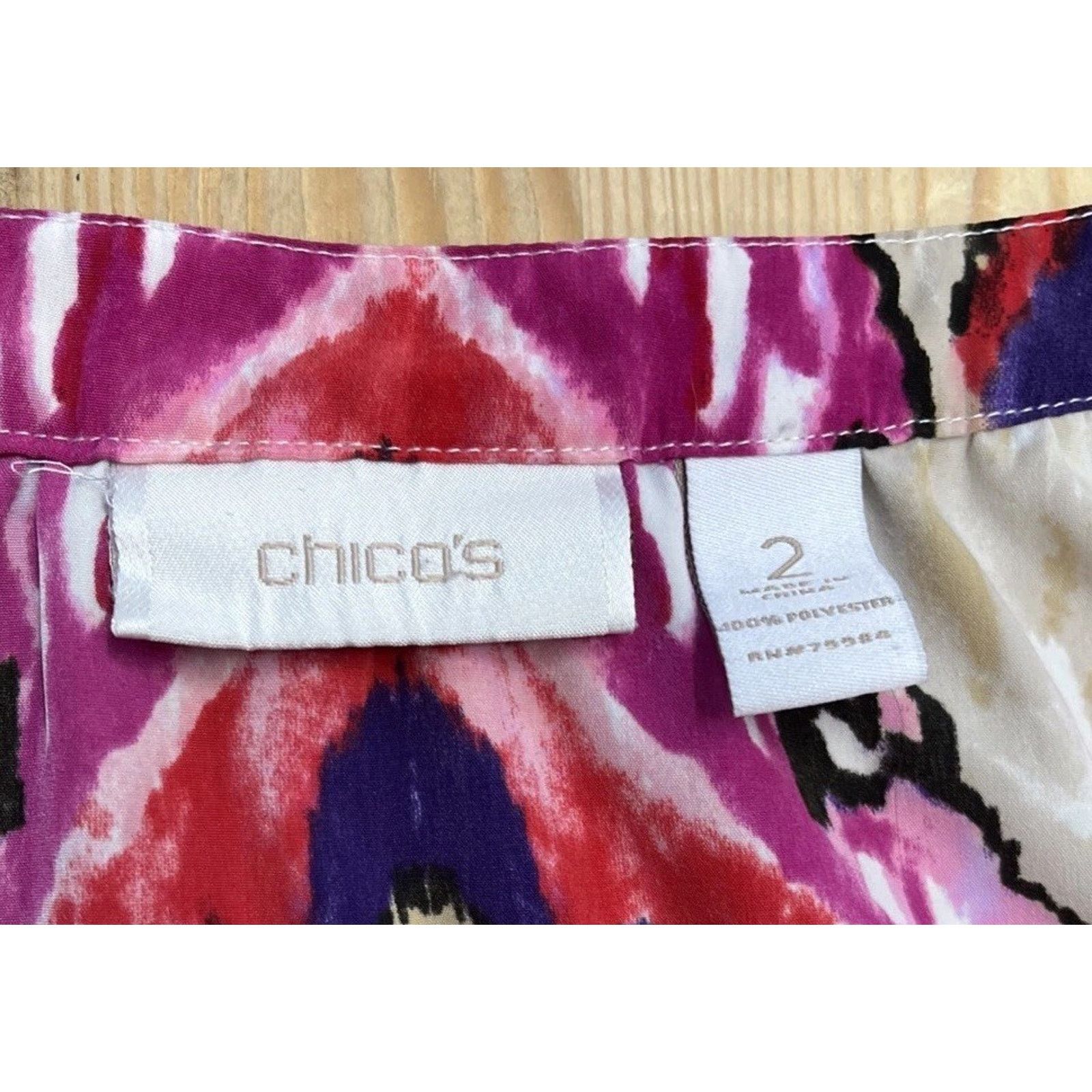 Chicos Chico’s Blouse Women's Size 2 Large Pink Cream Paisley Size L / US 10 / IT 46 - 6 Thumbnail