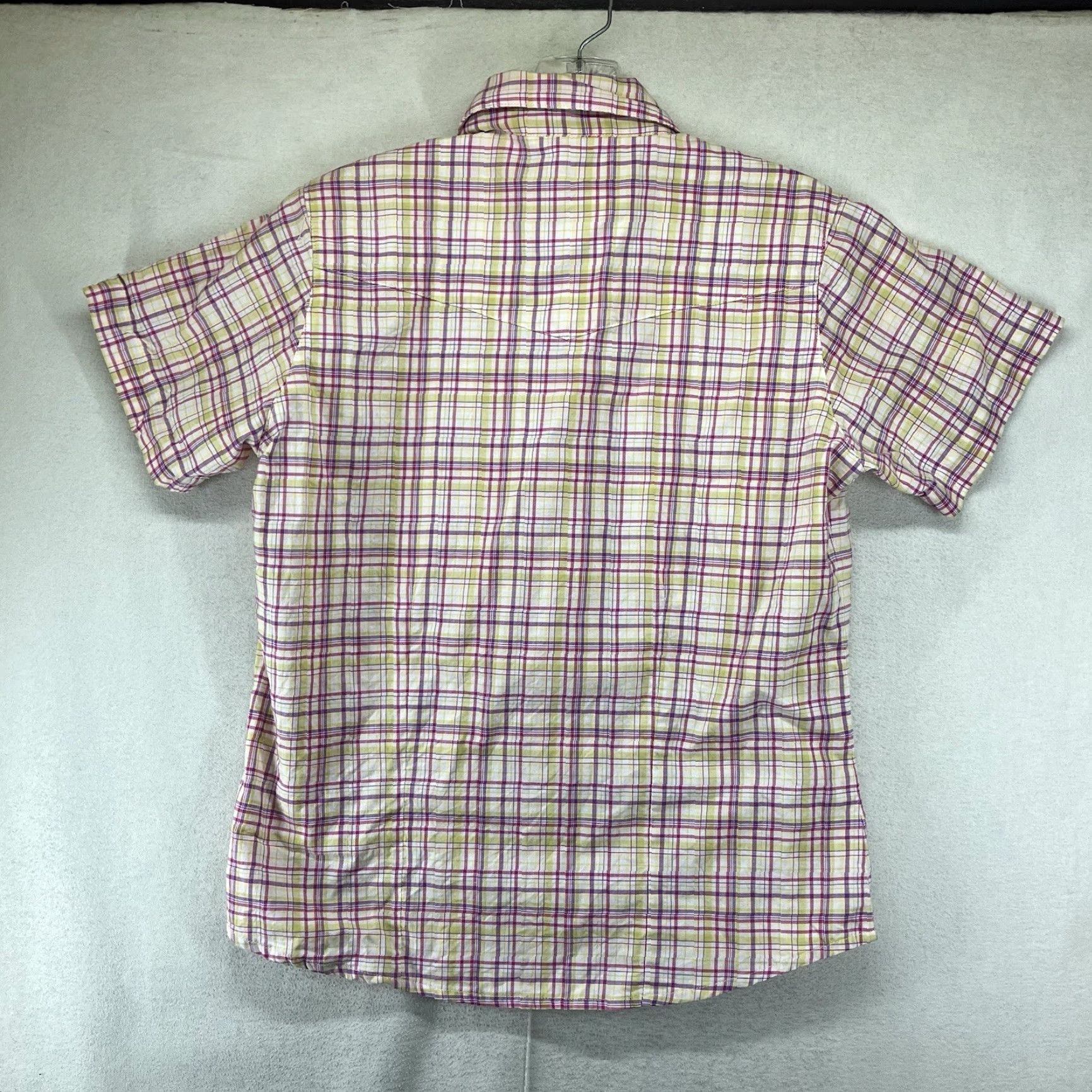 Wrangler Women’s Wrangler Western Pearl Snap Shirt Small Pink Plaid Cotton Casual Short Sleeve 90s Western Women Size S / US 4 / IT 40 - 2 Thumbnail