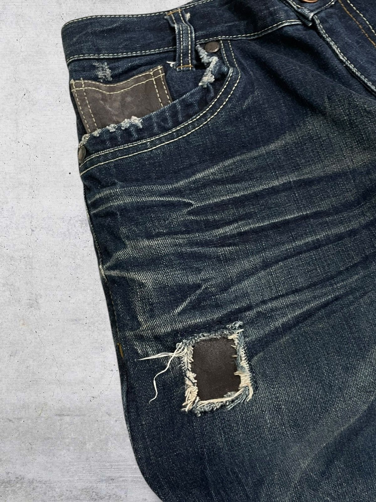 Japanese Brand VINTAGE RAPRUI OG JAPAN DESIGNER 90S PATCH RIPPED DENIM Size US 29 - 8 Thumbnail