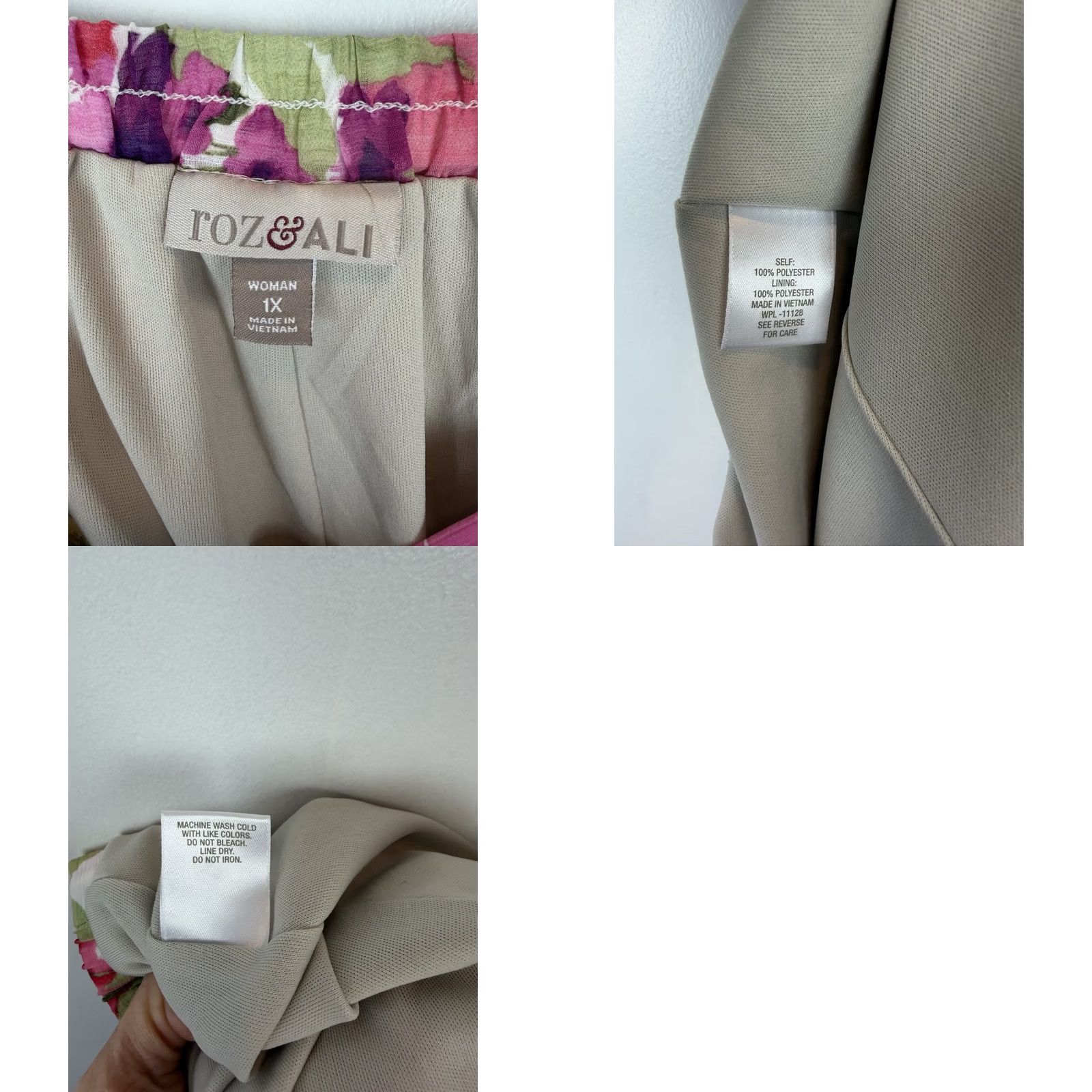 Pinko Roz & Ali Floral Maxi Skirt Womens 1X Skirt + Plus Size Pink Floral Boho Chiffon Ruffle Asymmetric Long Maxi Dress Size 40" / US 18 - 8 Thumbnail