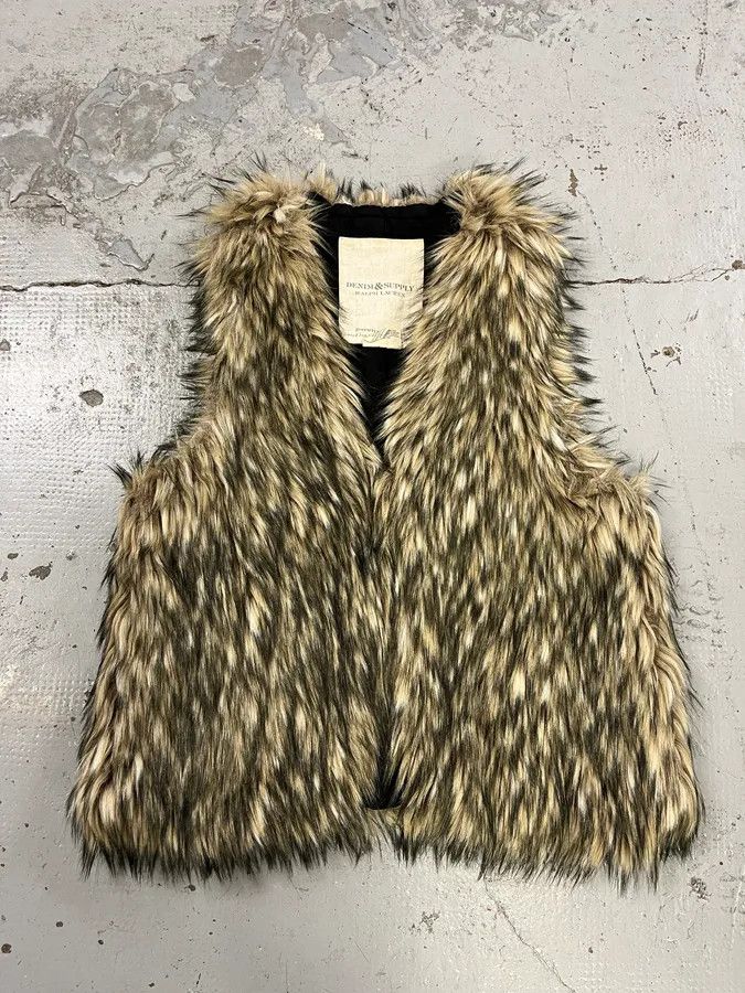 Polo Ralph Lauren 2010s Ralph Lauren Denim & Supply Beige Faux Fur Vest Size US S / EU 44-46 / 1 - 1 Thumbnail