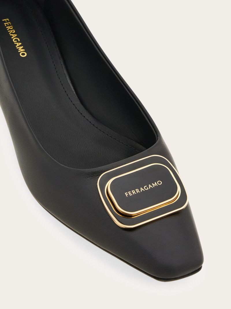 Salvatore Ferragamo o1s1rm0526 New Vara Plate Ballet Flats in Black Size US 11 / IT 41 - 6 Thumbnail