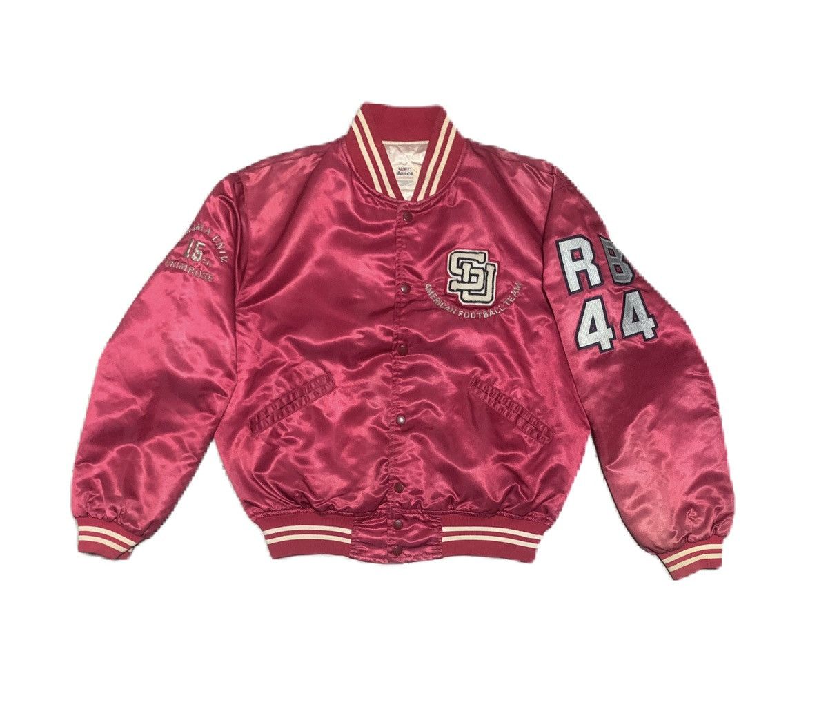 image of American College x Varsity Jacket Vintage American Football Club Embroidery Varsity Jacket (Size La