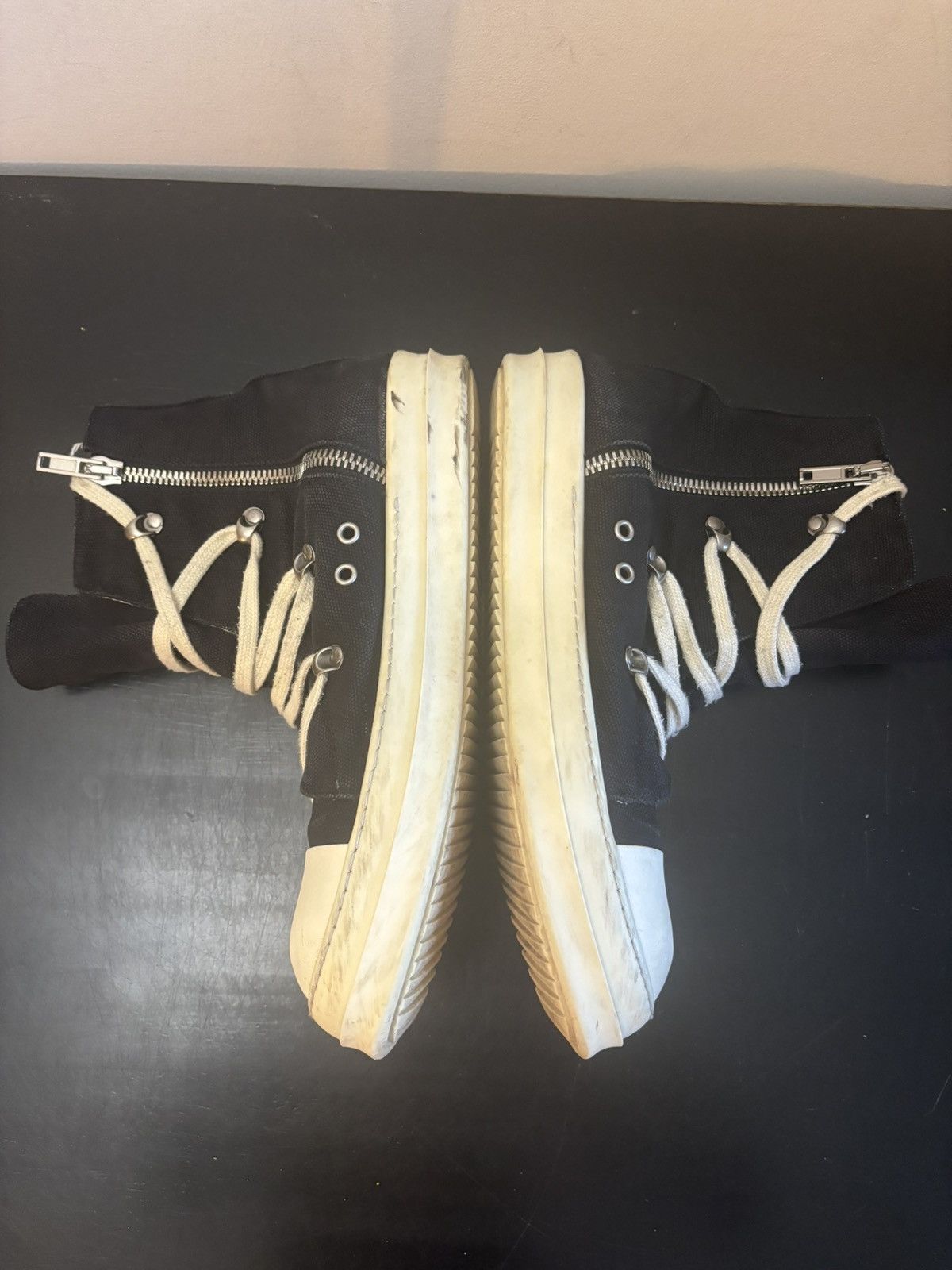 Rick Owens Drkshdw Rick Owens DRKSHDW Hexa Lace Ramones Black Milk Size US 10 / EU 43 - 3 Thumbnail