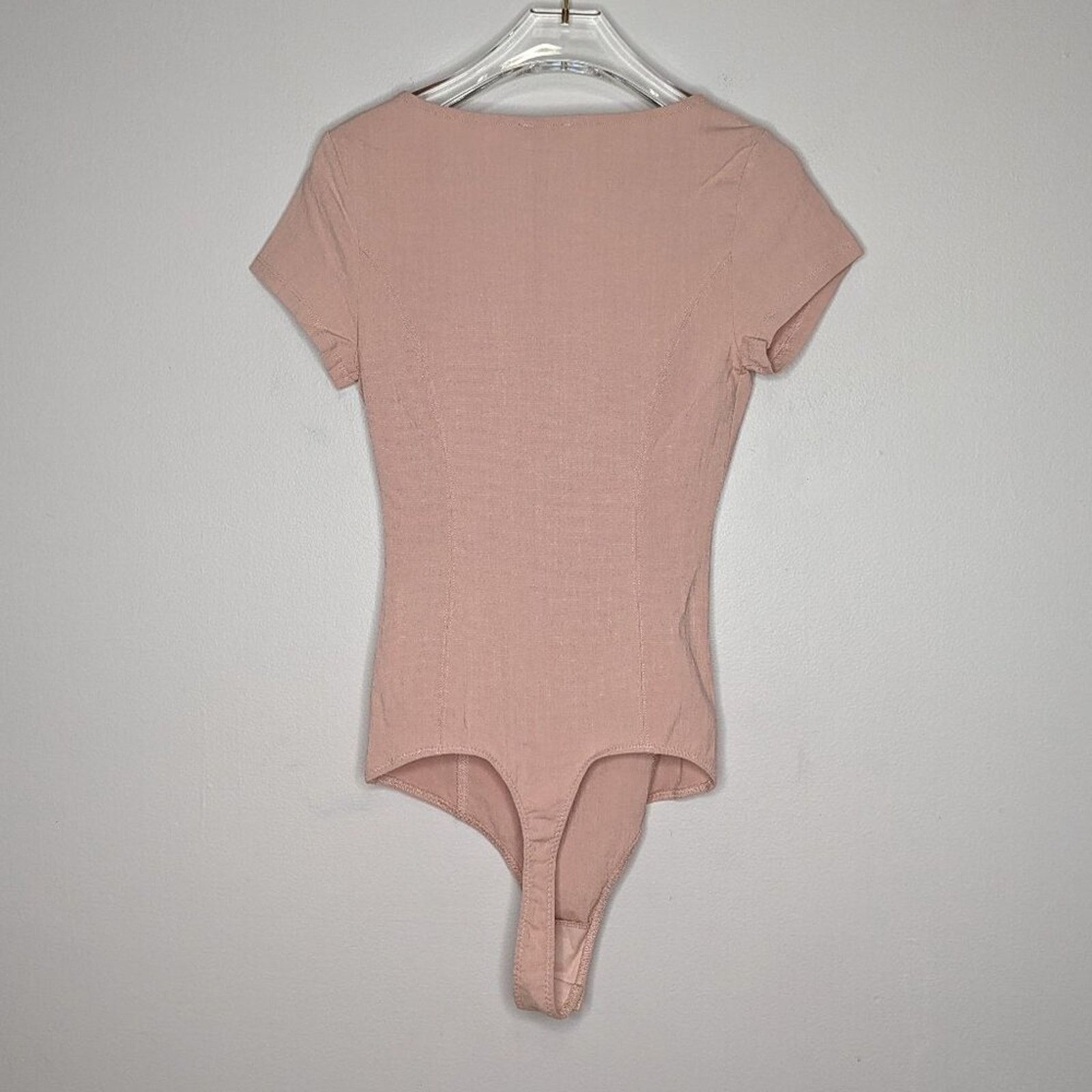 Free People Free People Blush Pink Cap Sleeve Deep Conversation Bodysuit Size S / US 4 / IT 40 - 3 Thumbnail