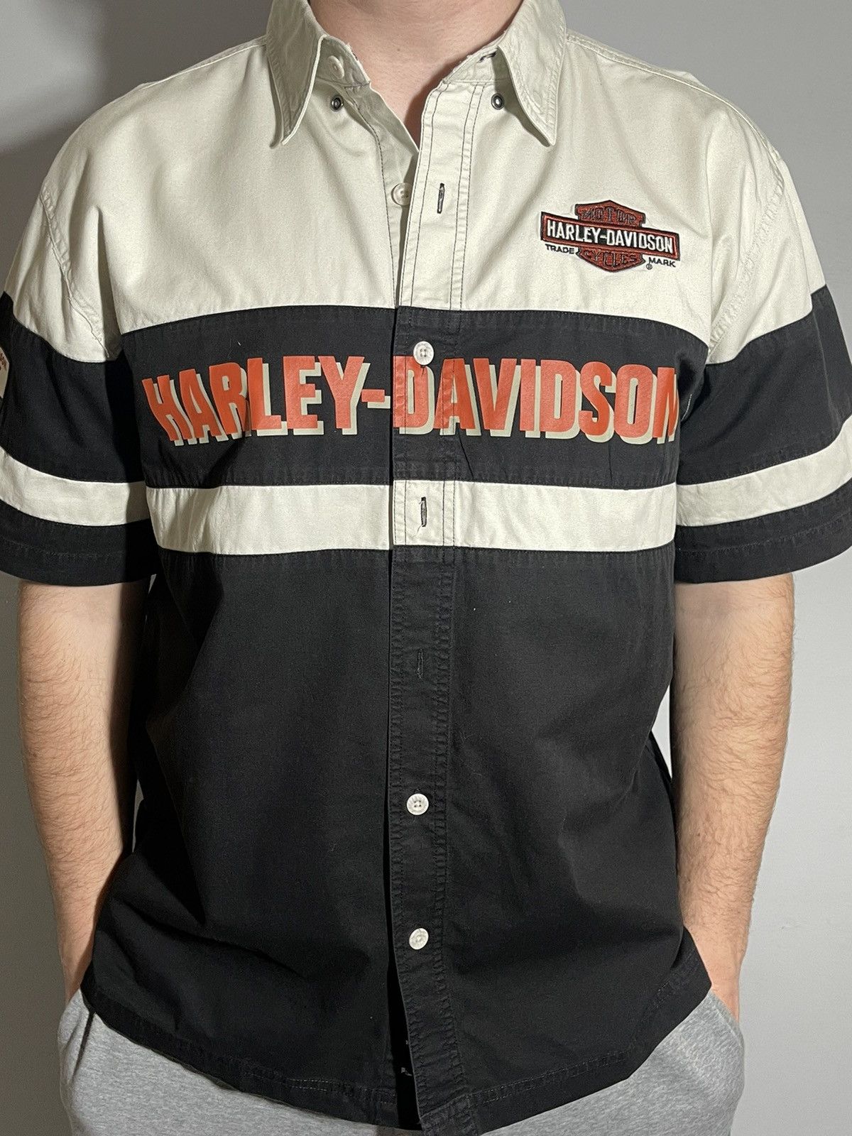 Harley Davidson 90s Vintage Harley Davidson Y2k Buttons Up Shirt Moto Style Size US L / EU 52-54 / 3 - 4 Thumbnail