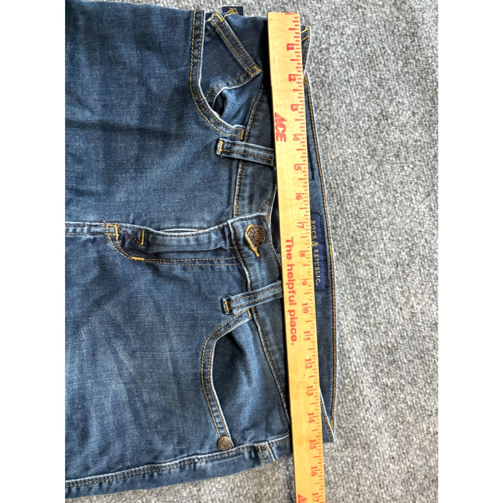 Vintage ROCK & REPUBLIC Jeans Womens Size 10 Blue RN 130273 Jeans Women Regular Tapered Pockets Denim RN130273 Size 32" / US 10 / IT 46 - 3 Thumbnail